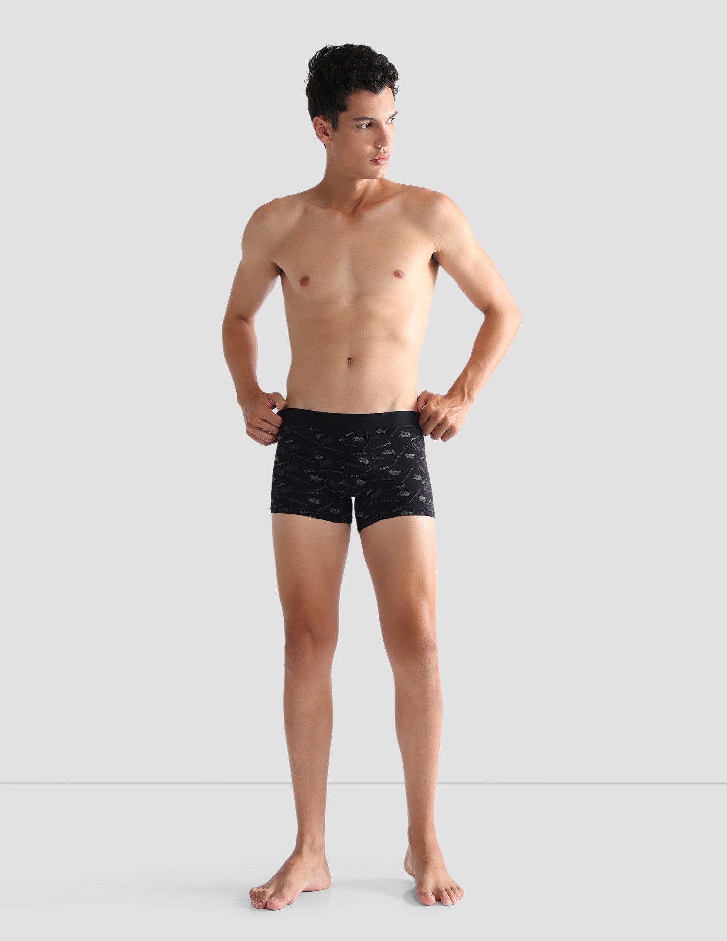 Brand Printed OET16 Trunks - Pack Of 2 Black and Lemon Pepper - U.S. POLO ASSN. | Large