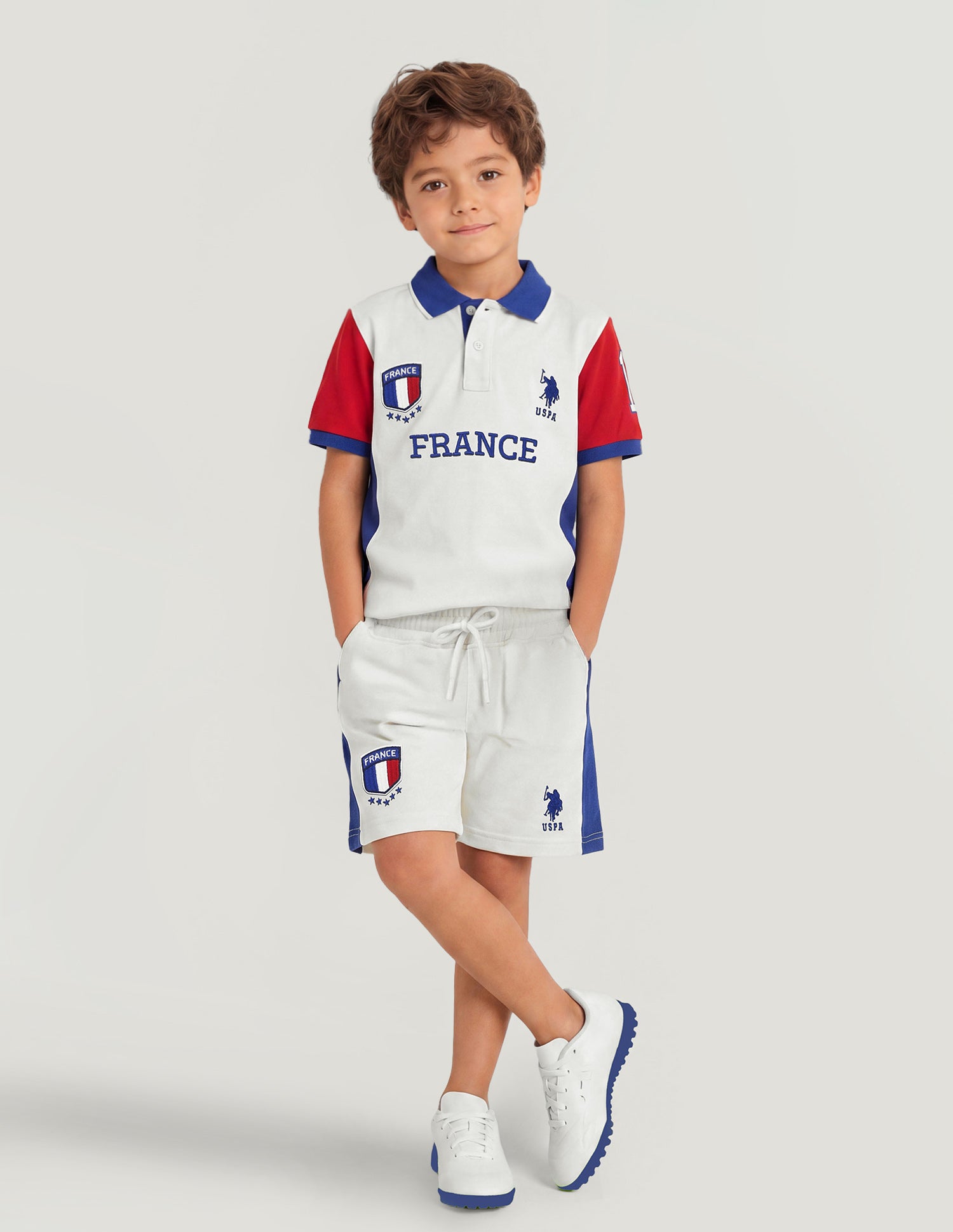 Mid Rise Solid Shorts White - U.S. Polo Assn. India | Large