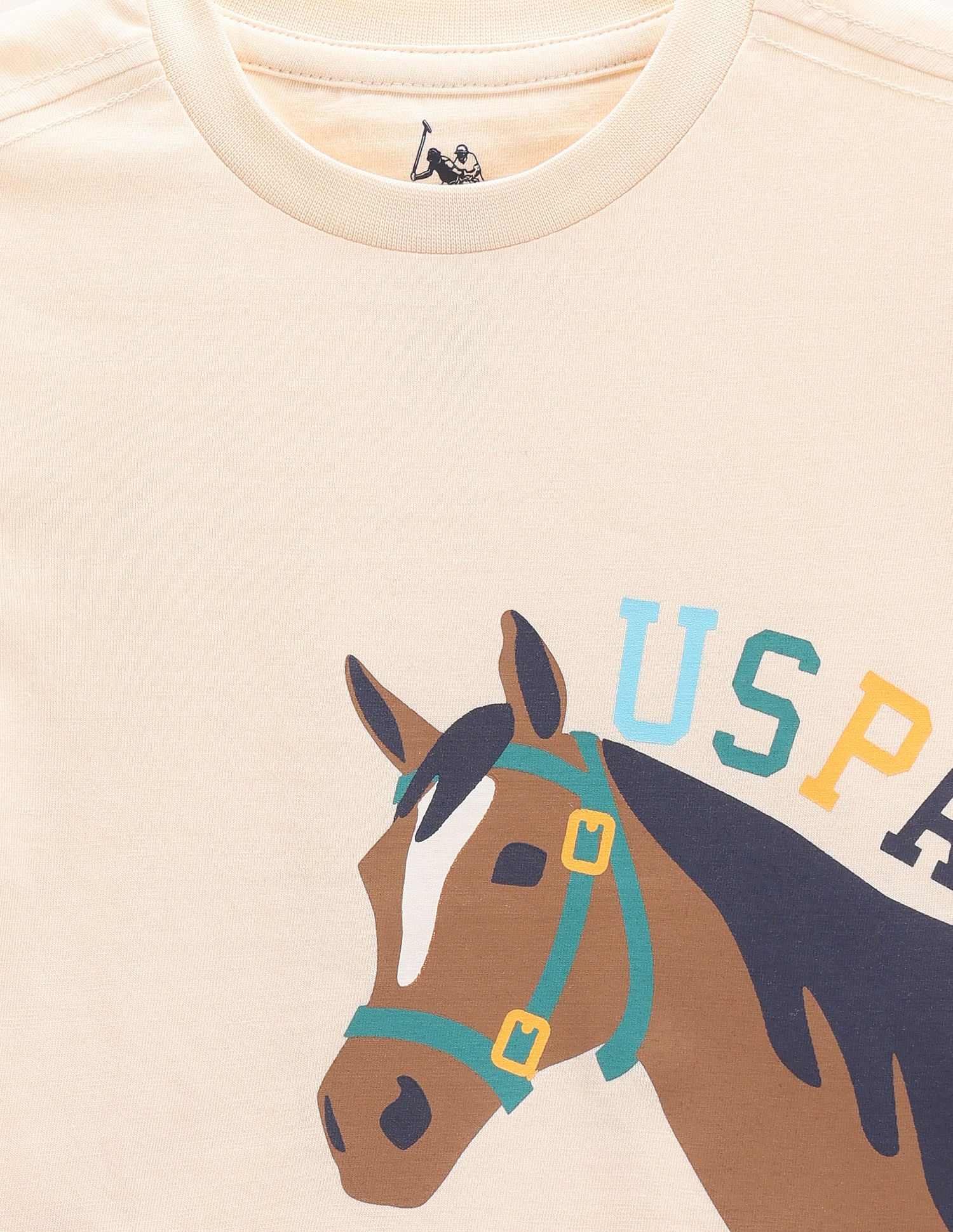 Boys Graphic Print Cotton T-Shirt Peach - U.S. POLO ASSN. | Large