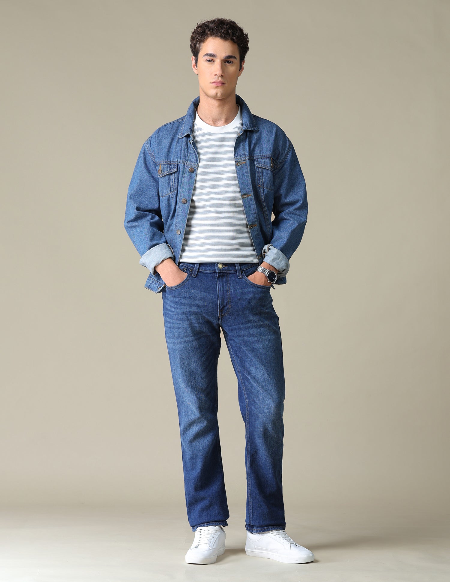 Harold Slim Straight Fit Blue Jeans Mid Blue - U.S. Polo Assn. India | Large