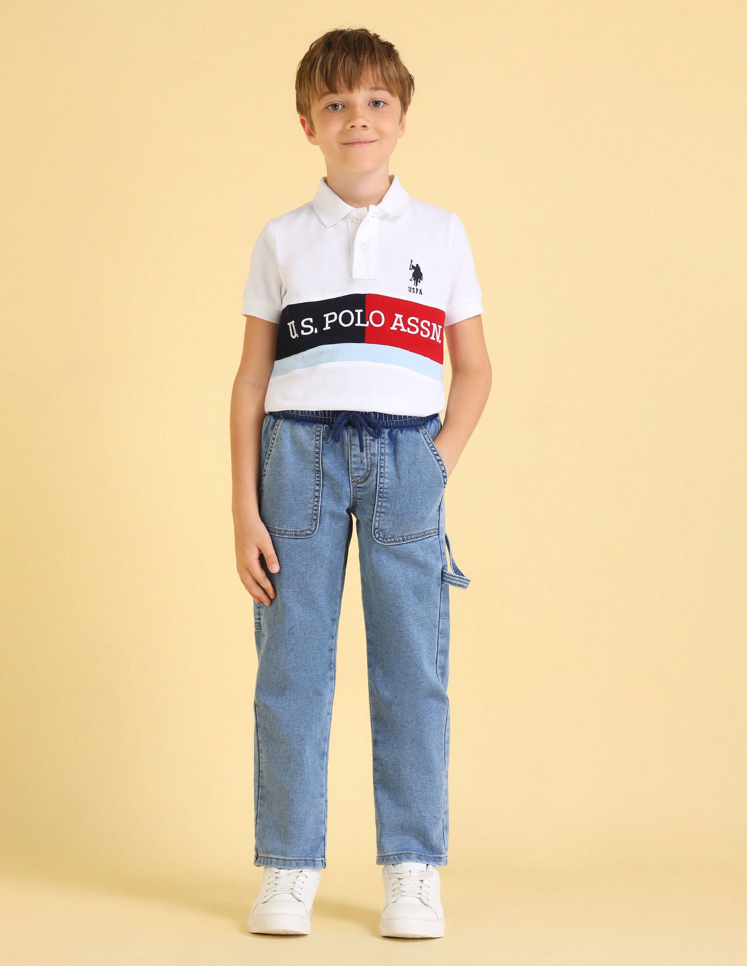 UKJEN564 LT. BLUE Boys Jeans Light Blue - U.S. POLO ASSN. | Large