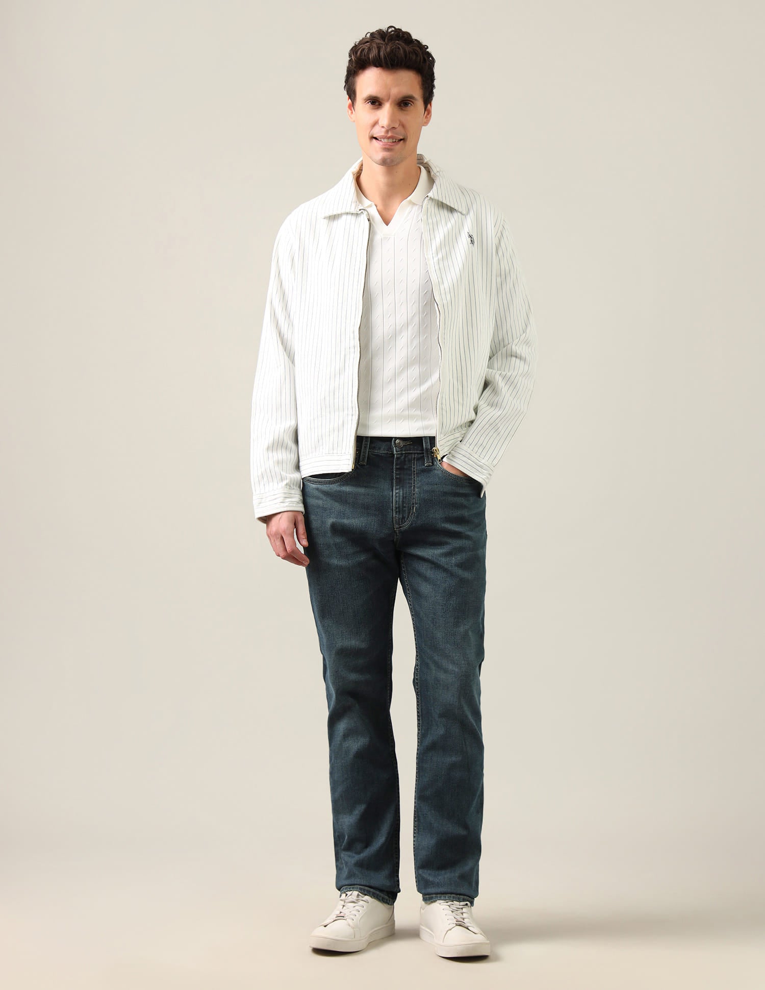 Harold Slim Straight Fit Blue Jeans Blue - U.S. Polo Assn. India | Large