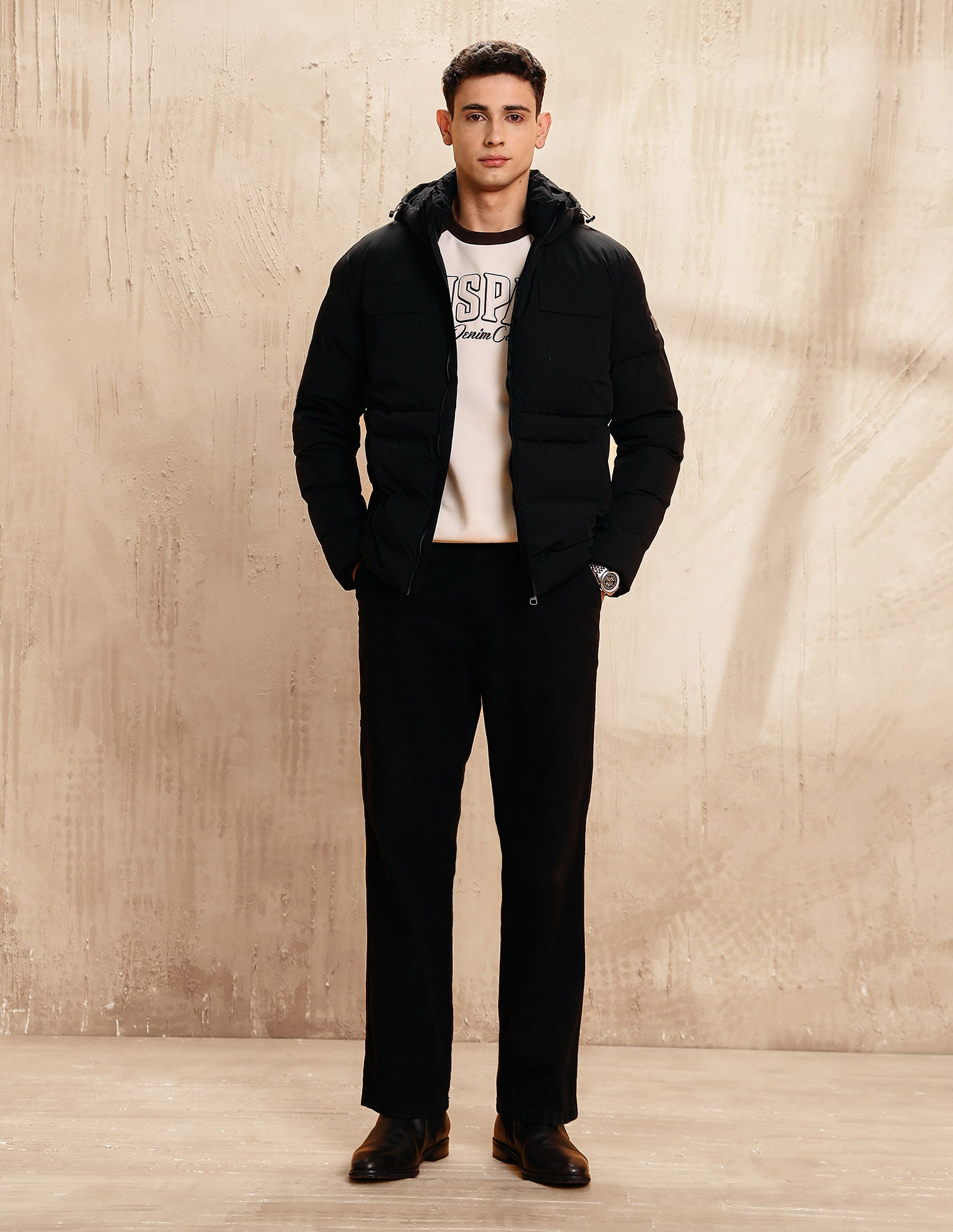 Legend Of Horseshoe Puffer Jacket Black - U.S. POLO ASSN. | Large