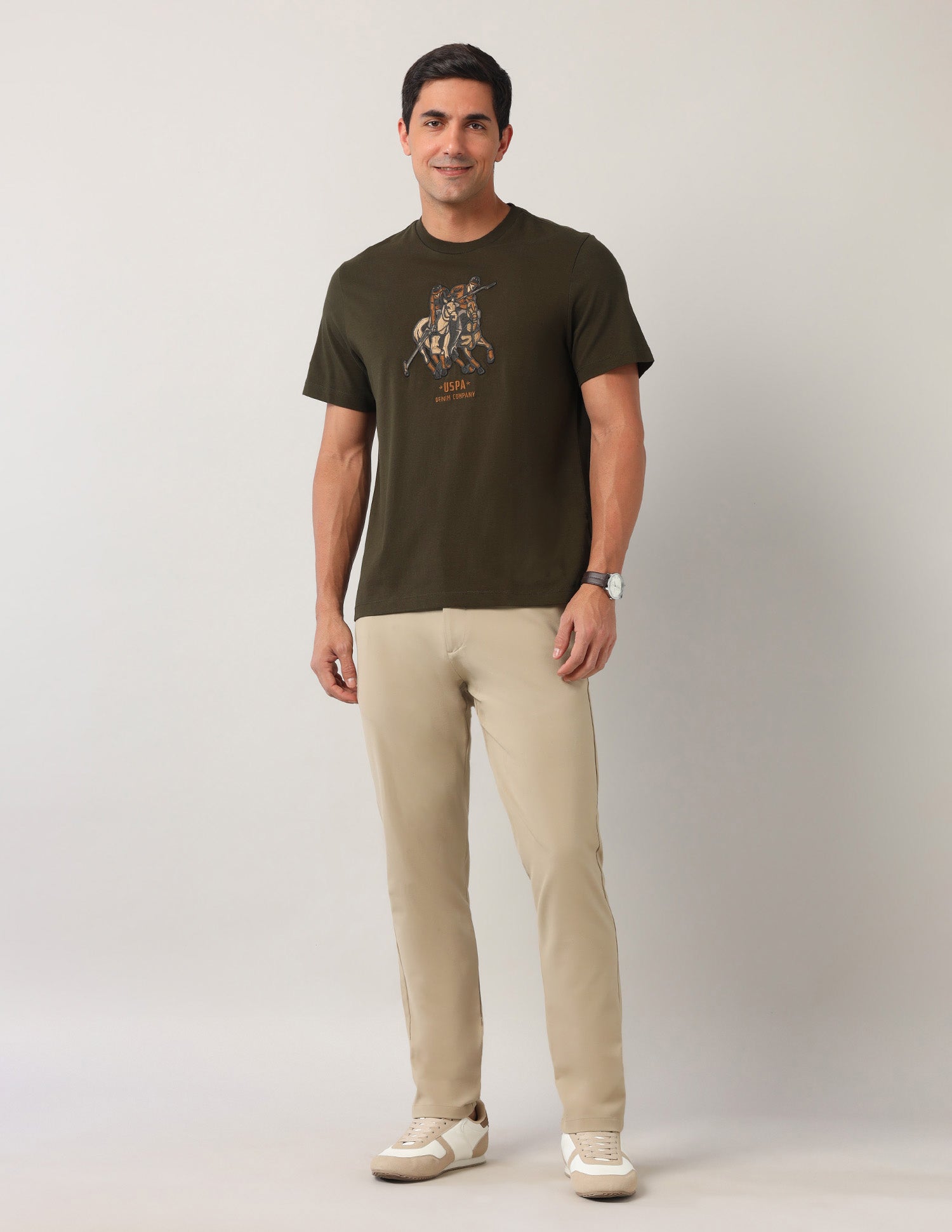 Relaxed Fit Americana T-Shirt Olive - U.S. Polo Assn. India | Large