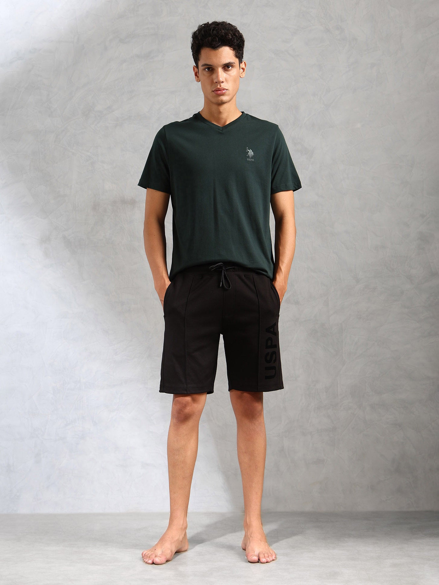 Brand Appliqued OES06 Lounge Shorts - Pack Of 1 Scarab - U.S. POLO ASSN. | Large