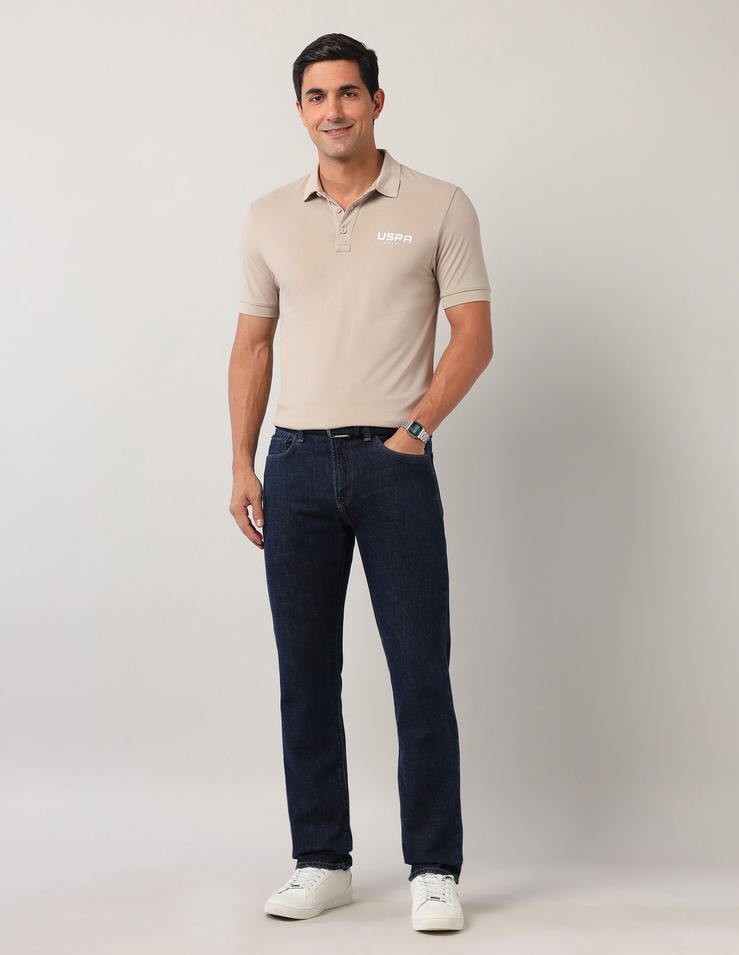 Muscle Fit Black Label Polo Shirt Beige - U.S. Polo Assn. India | Large