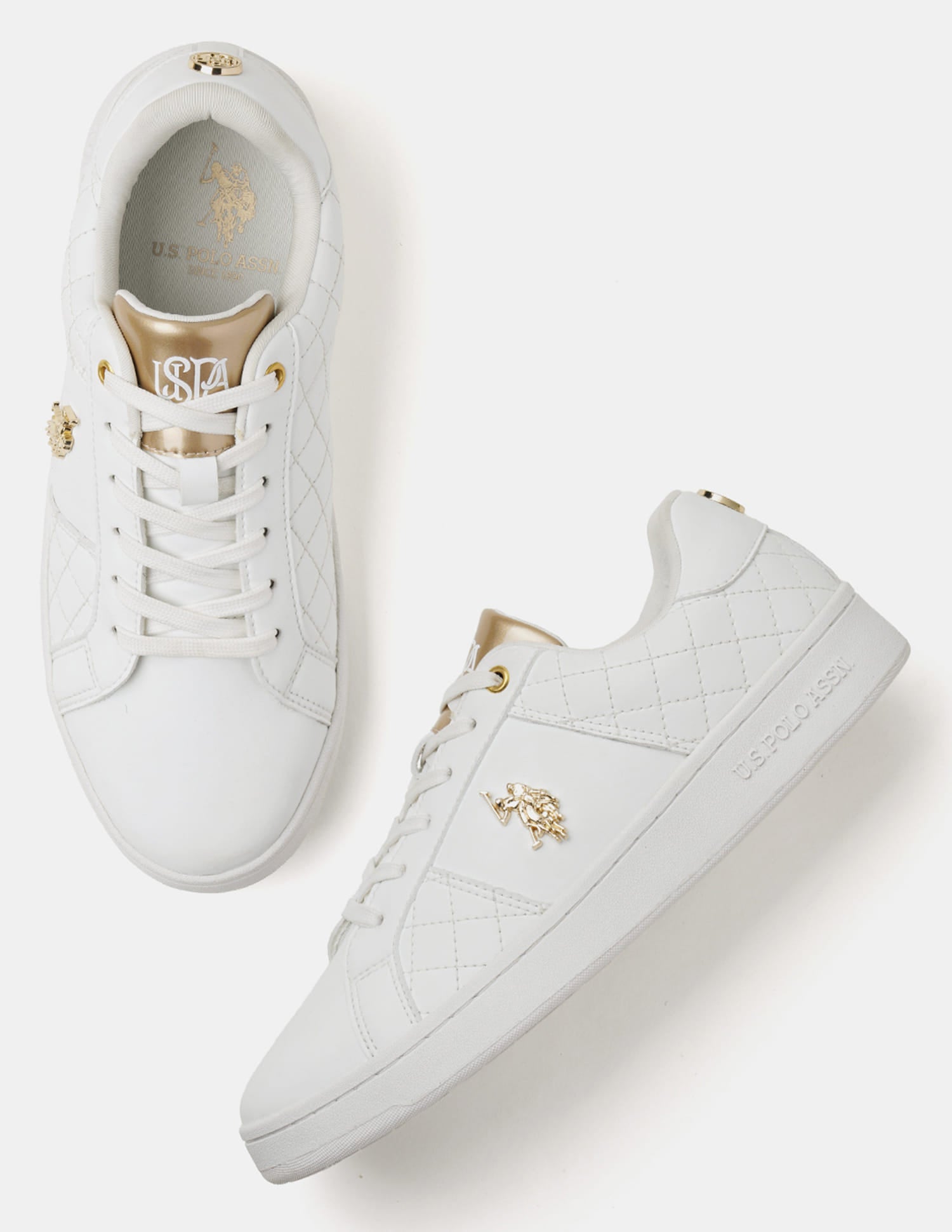 Simone 3.0 Off White Quilting Detail Sneakers Shoes Off White - U.S. Polo Assn. India | Large