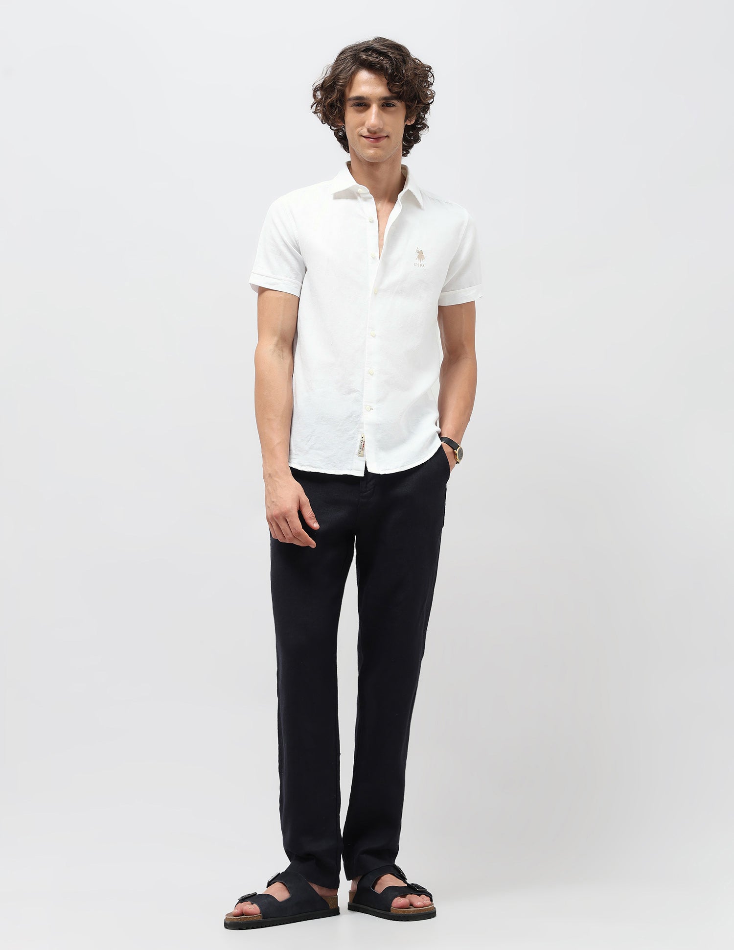 Solid Slim Fit Shirt White - U.S. POLO ASSN. | Large