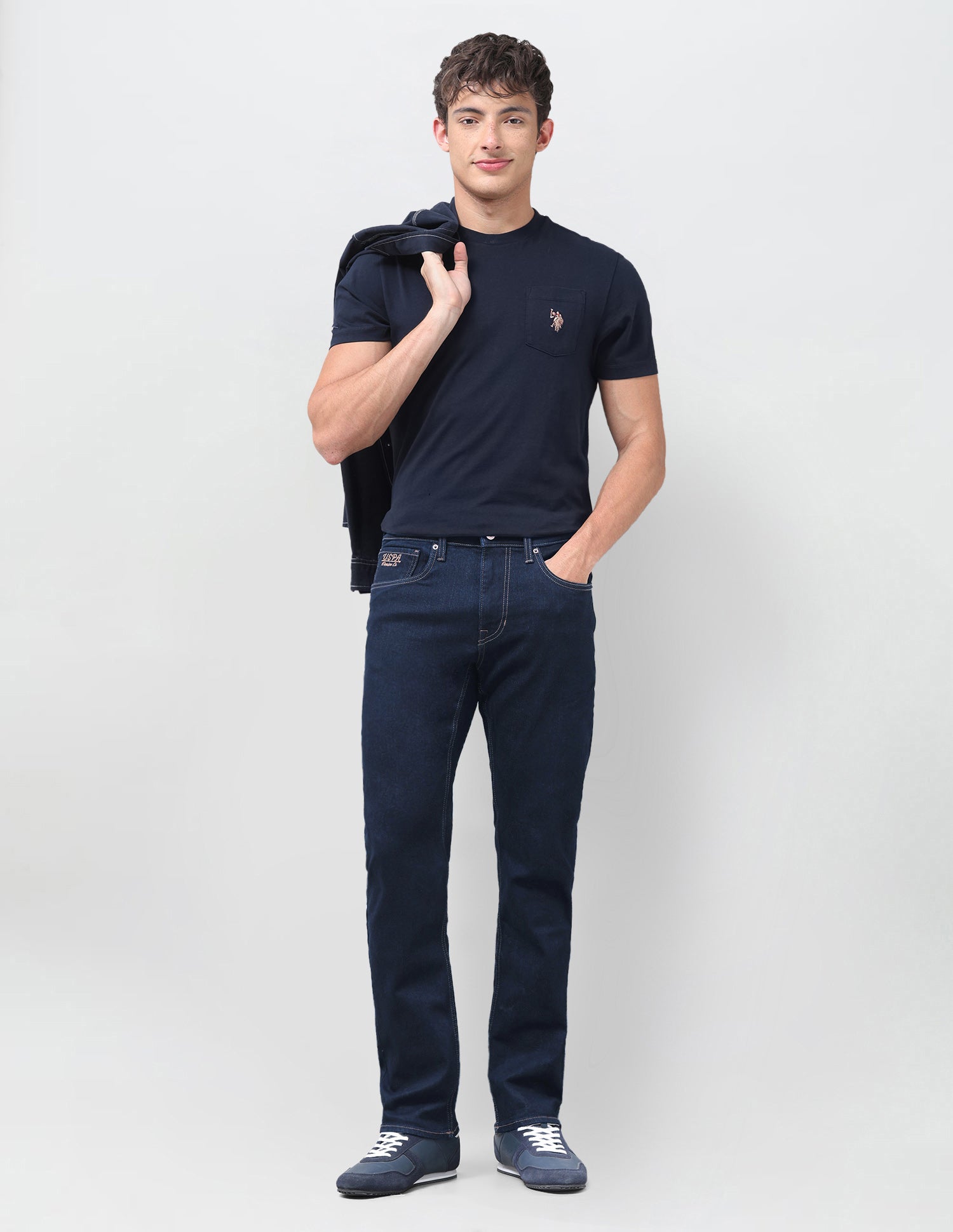 Harold Slim Straight Fit Blue Jeans Dark Indigo - U.S. Polo Assn. India | Large
