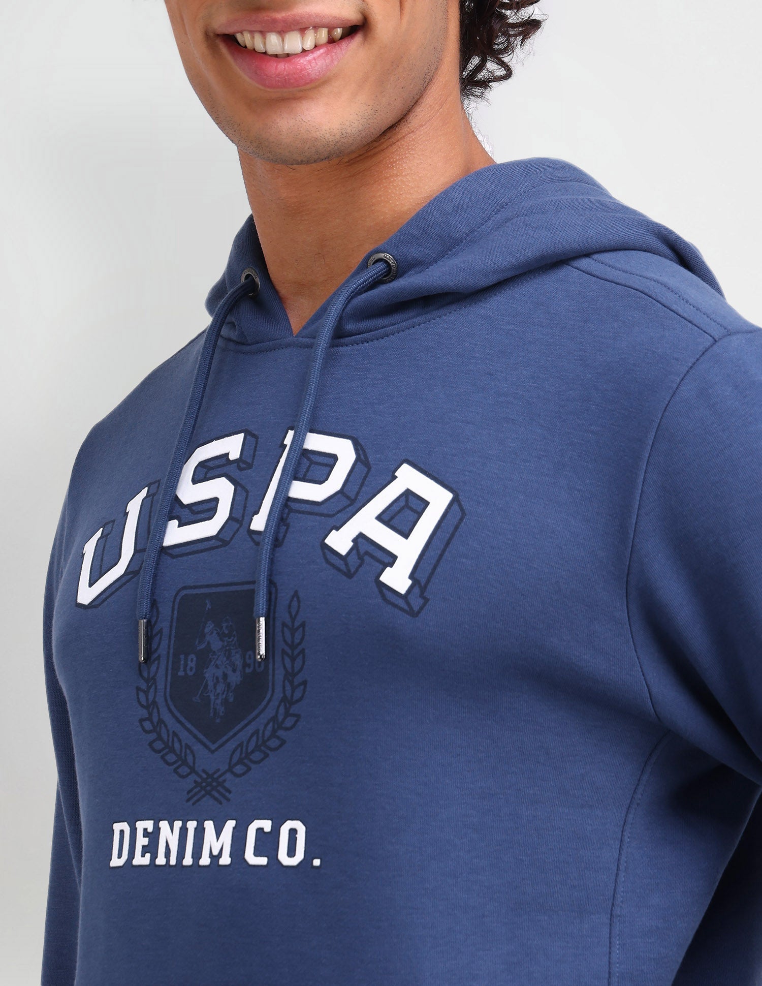 Hooded Brand Printed Sweatshirt Medium Blue - U.S. POLO ASSN. | Large