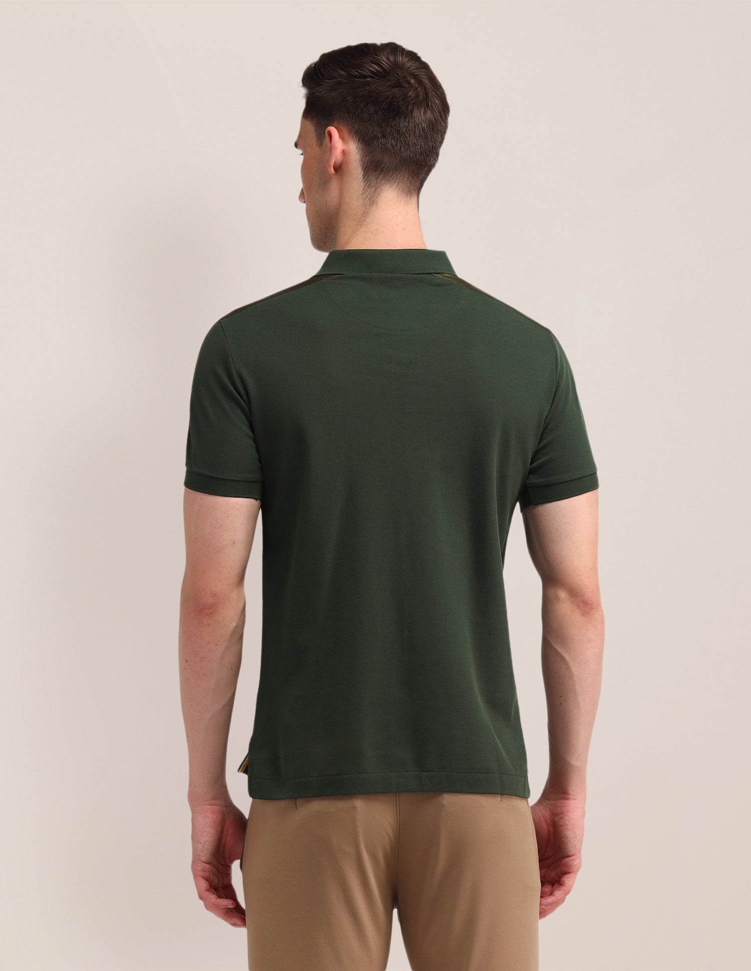 Solid Cotton Polo Shirt Olive - U.S. POLO ASSN. | Large