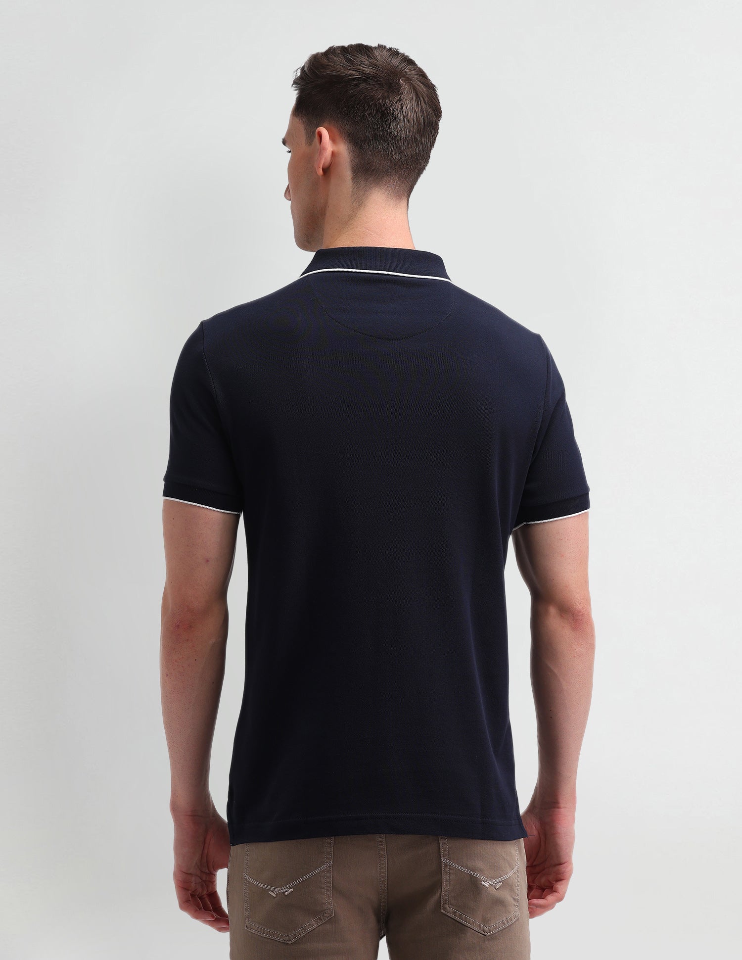 Brand Printed Cotton Polo Shirt Uspa Navy - U.S. Polo Assn. India | Large