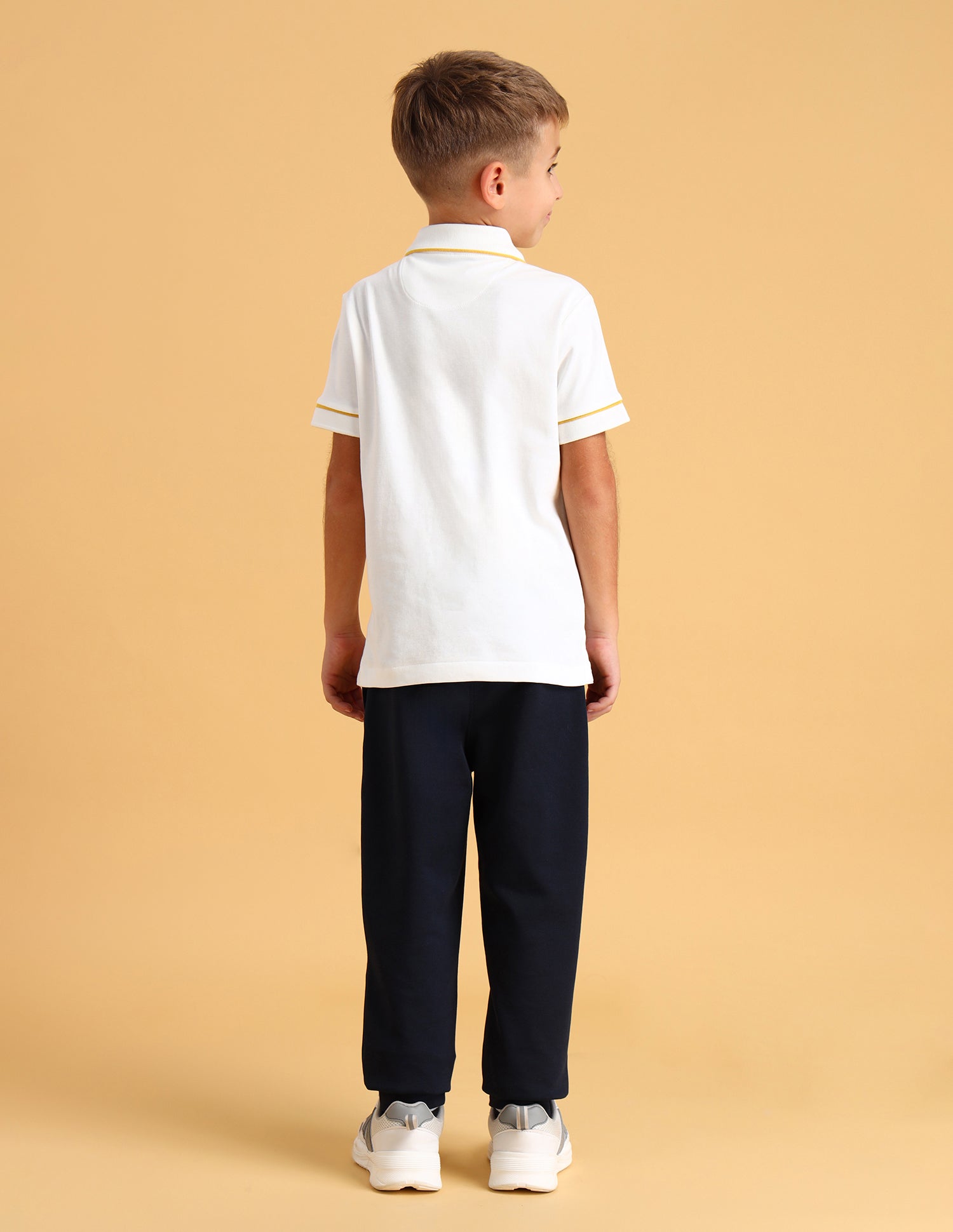 Boys Brand Printed Cotton Polo Shirt White - U.S. POLO ASSN. | Large