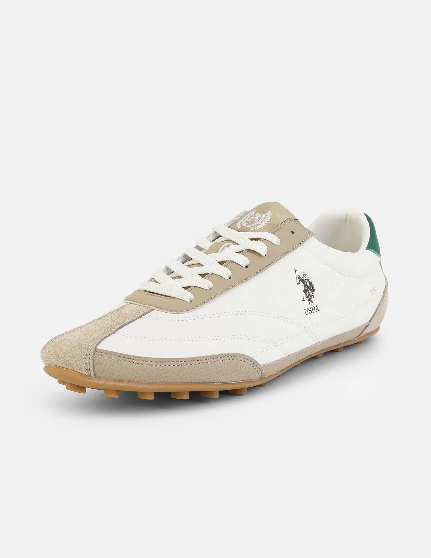 Round Toe Suede Turf Sneakers Off White - U.S. Polo Assn. India | Large