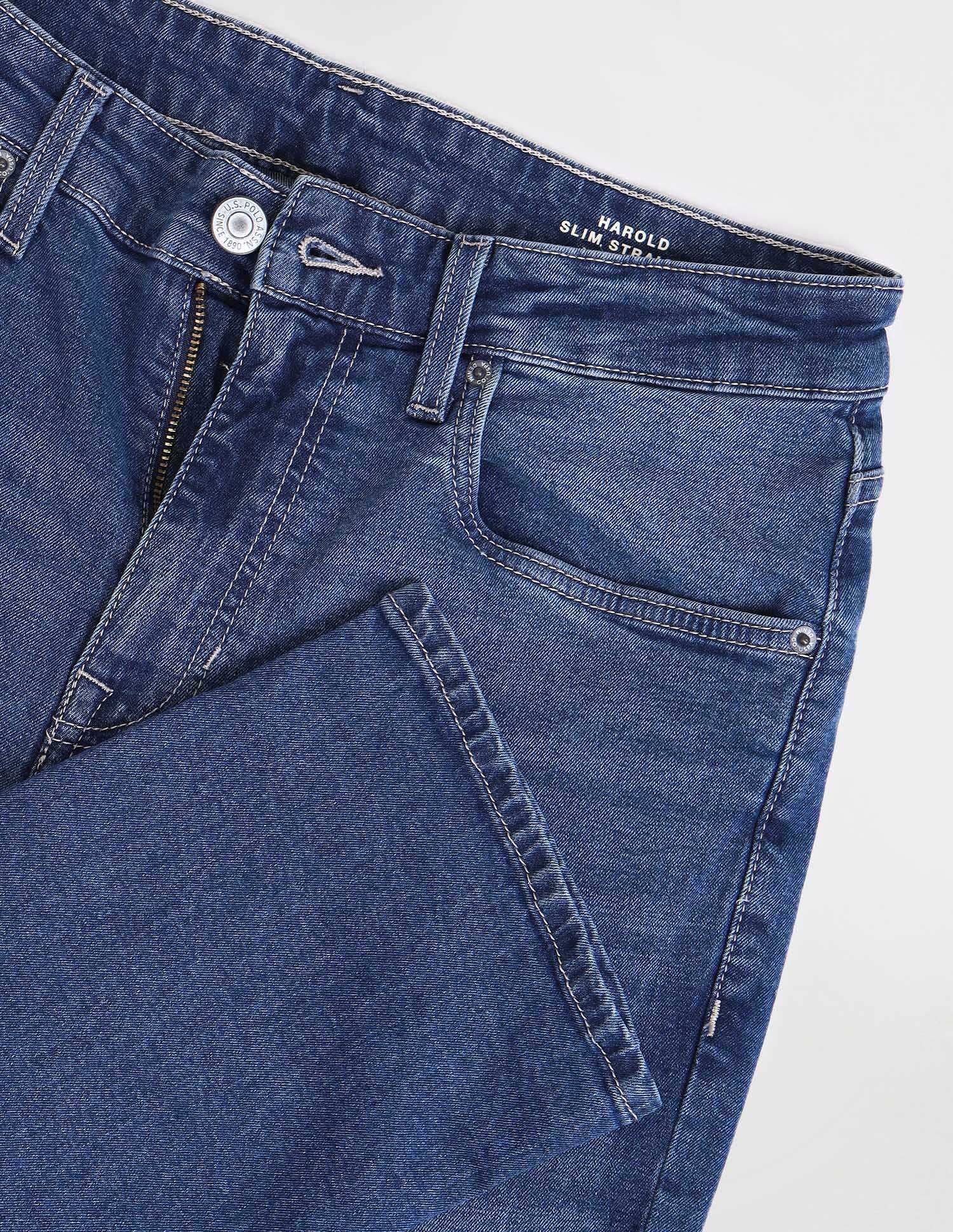 Harold Slim Straight Fit Blue Jeans Blue - U.S. Polo Assn. India | Large
