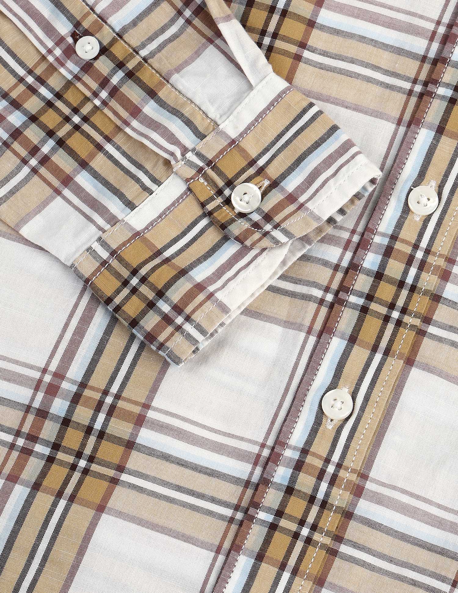 Dupplin Checked Slim Fit Shirt Beige - U.S. Polo Assn. India | Large