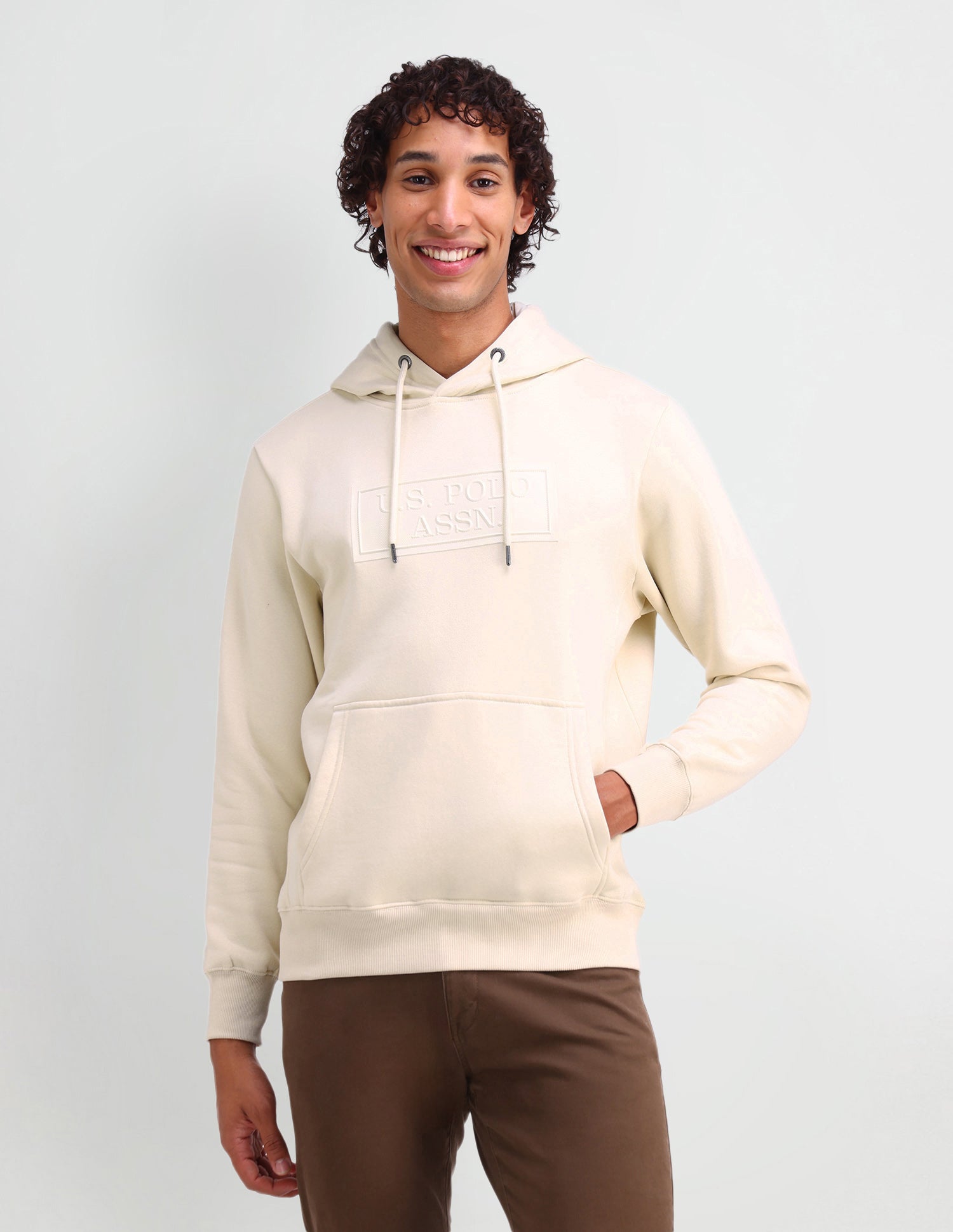 Hooded Brand Printed Sweatshirt Green - U.S. POLO ASSN. | Large