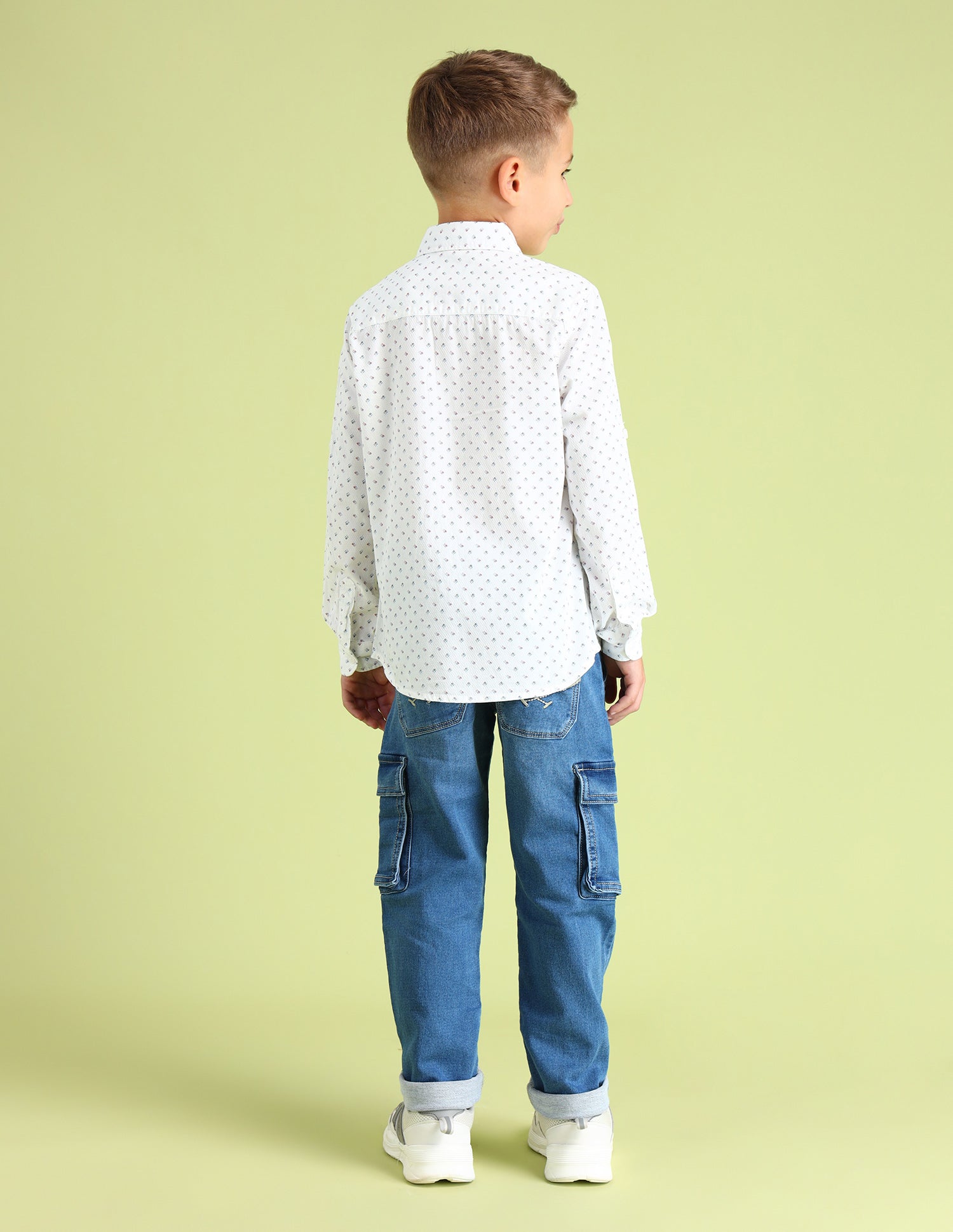 Boys Regular Fit All-Over Printed Shirt White - U.S. POLO ASSN. | Large