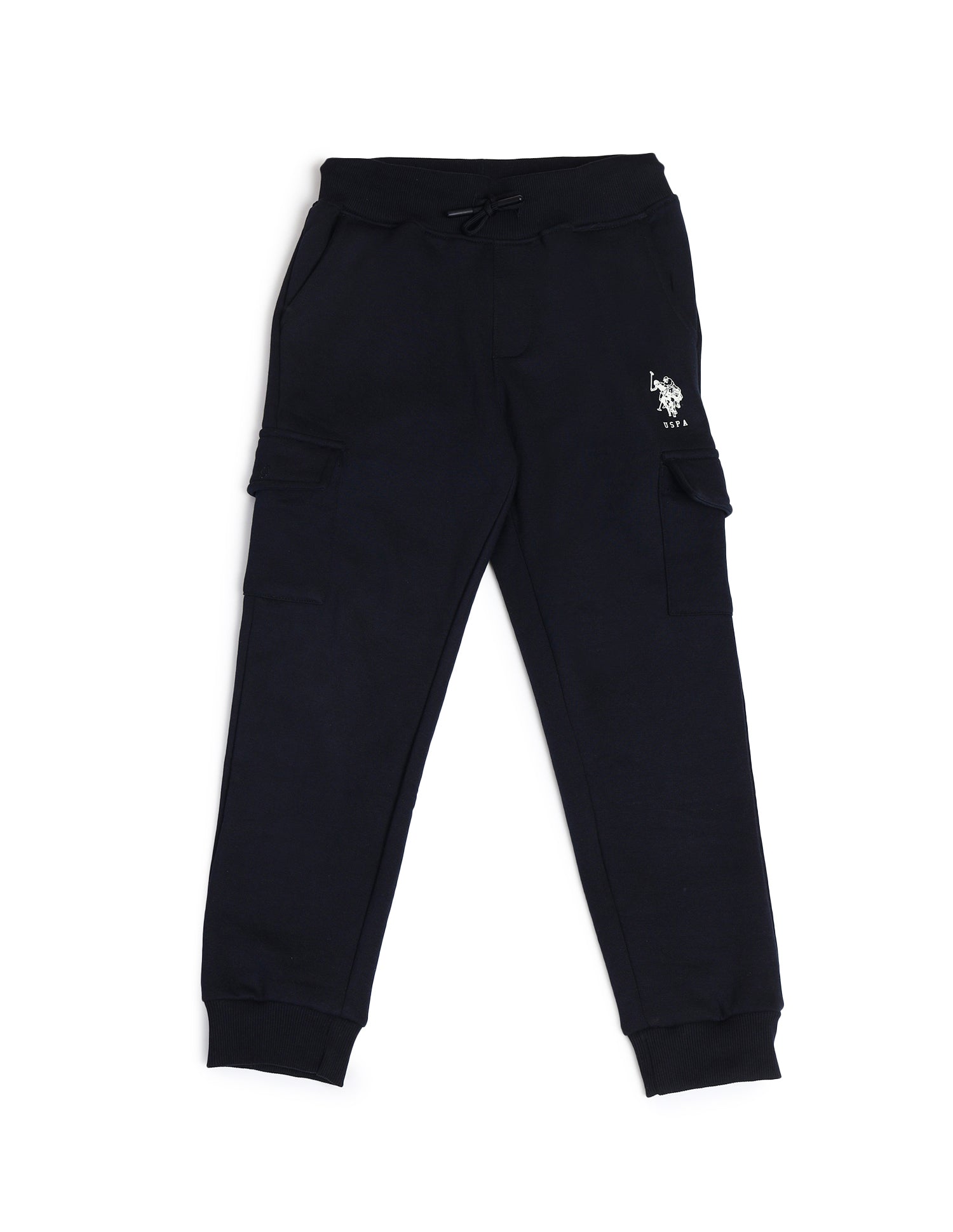 Boys Mid Rise Cotton Track Pants Navy - U.S. POLO ASSN. | Large