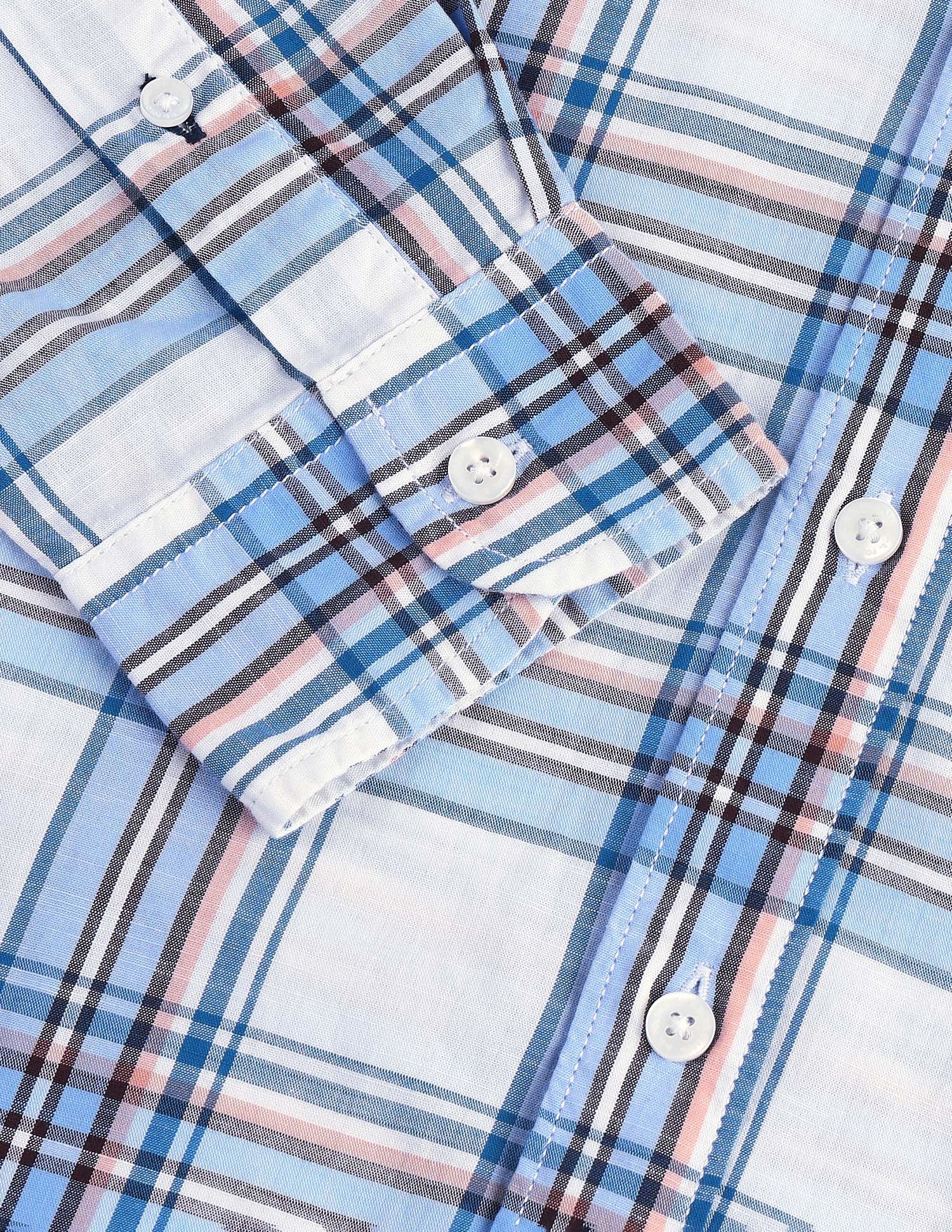 Dupplin Checked Slim Fit Shirt Blue - U.S. Polo Assn. India | Large