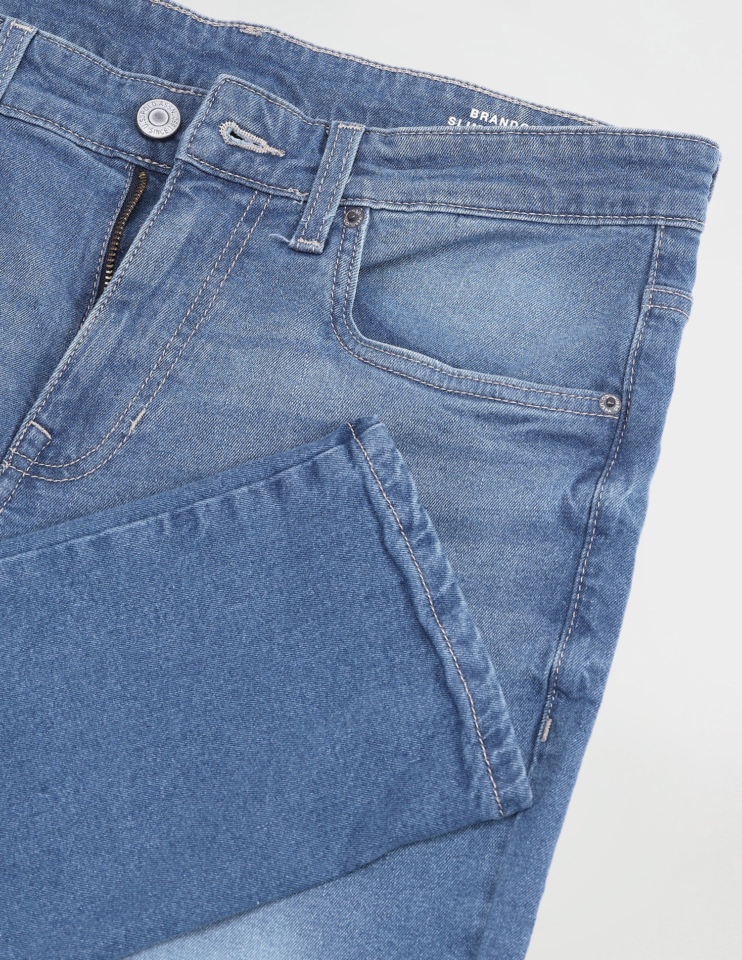 Brandon Slim Fit Tapered Blue Jeans Blue - U.S. Polo Assn. India | Large