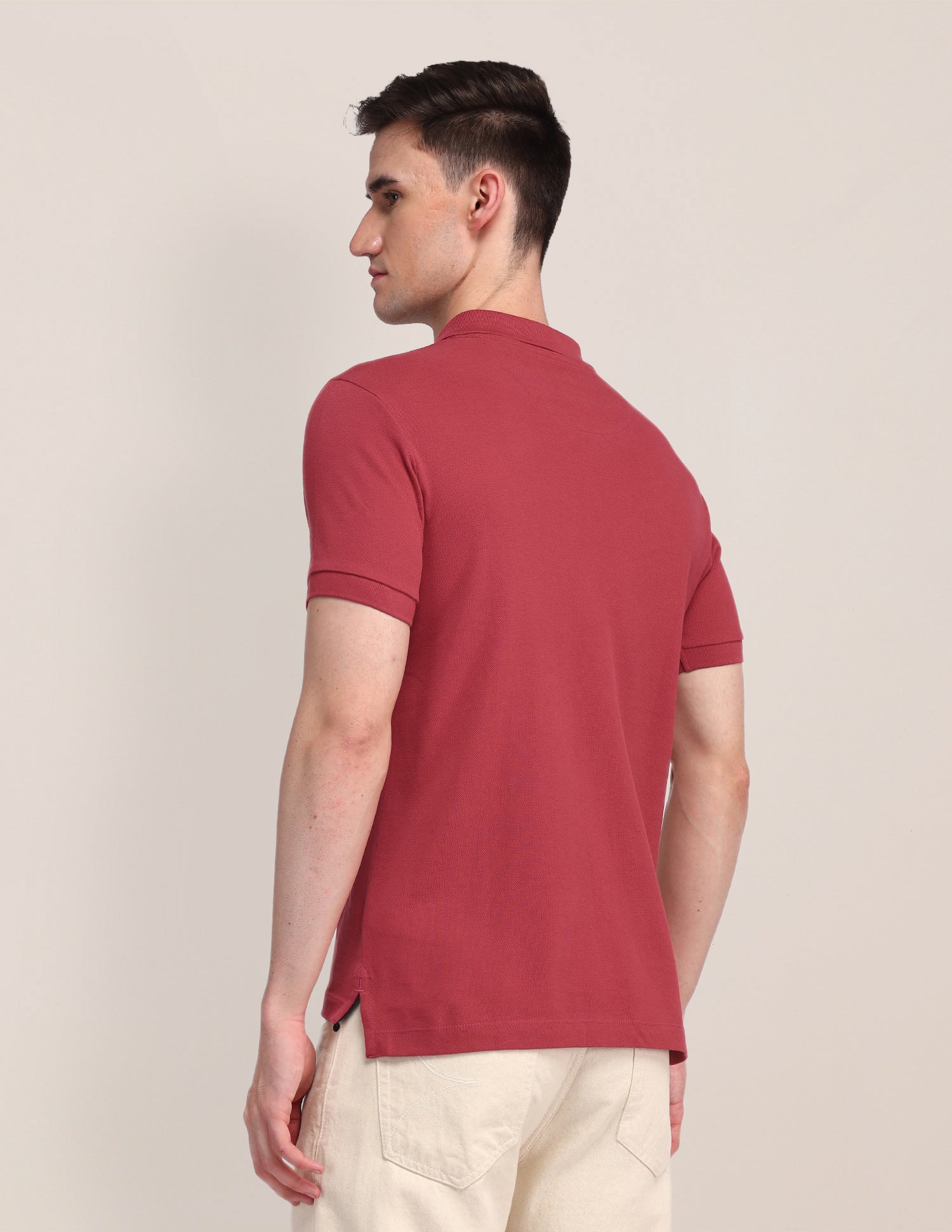Solid Slim Fit Polo Shirt Red - U.S. Polo Assn. India | Large