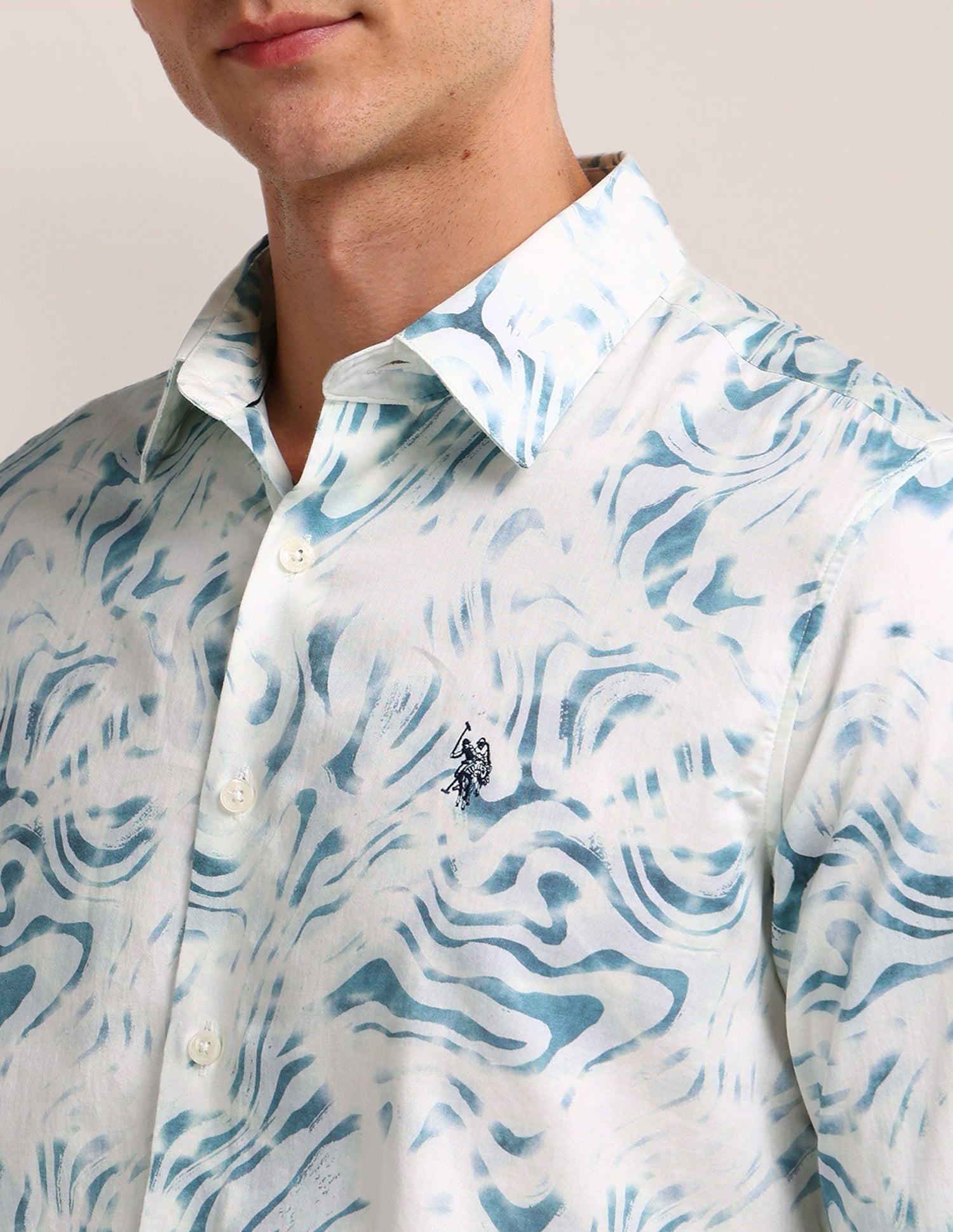 Abstract Regular Fit Shirt Blue - U.S. POLO ASSN. | Large