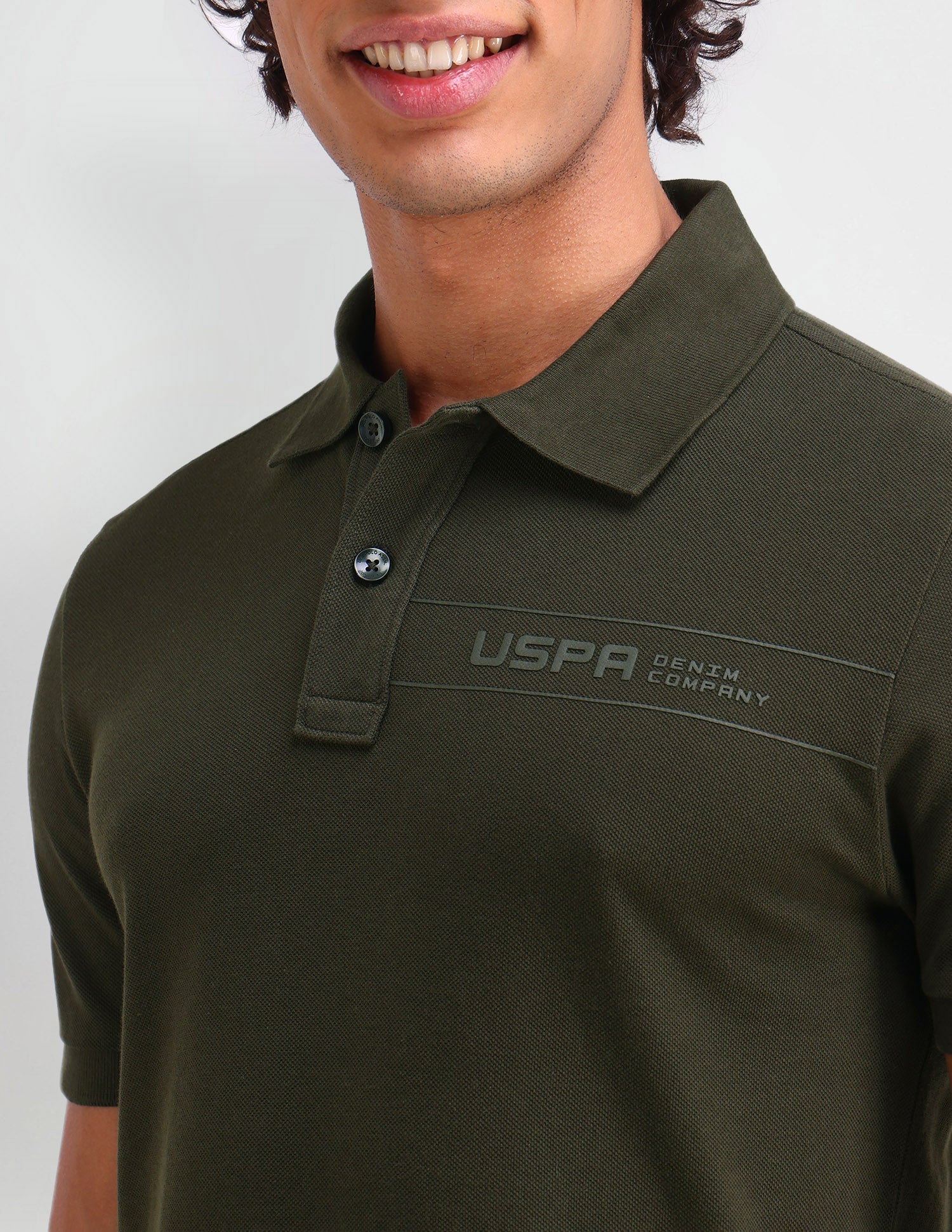 Solid Muscle Fit Polo Shirt Olive Branch - U.S. Polo Assn. India | Large