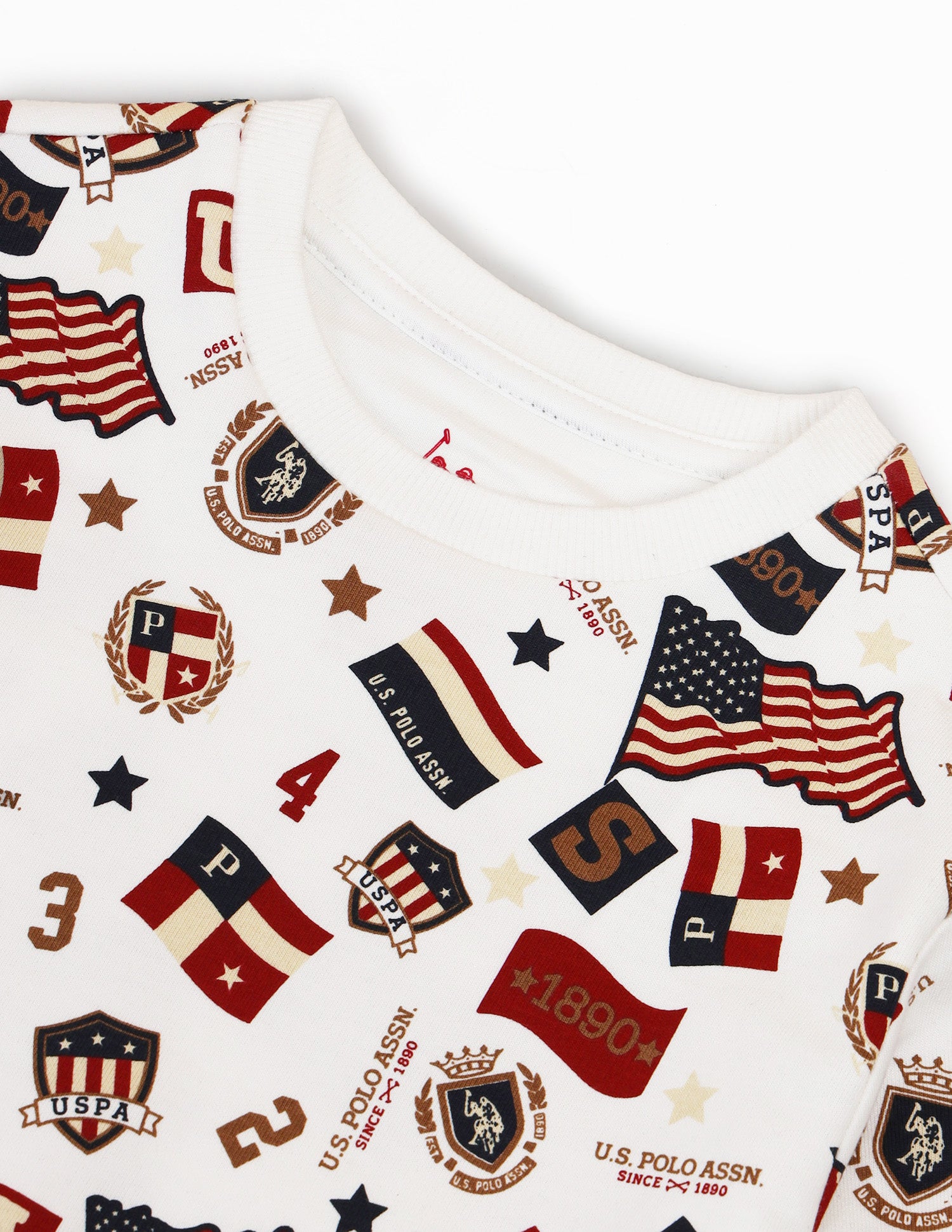 Boys Graphic Printed Cotton Sweatshirt Ivory - U.S. POLO ASSN. | Large