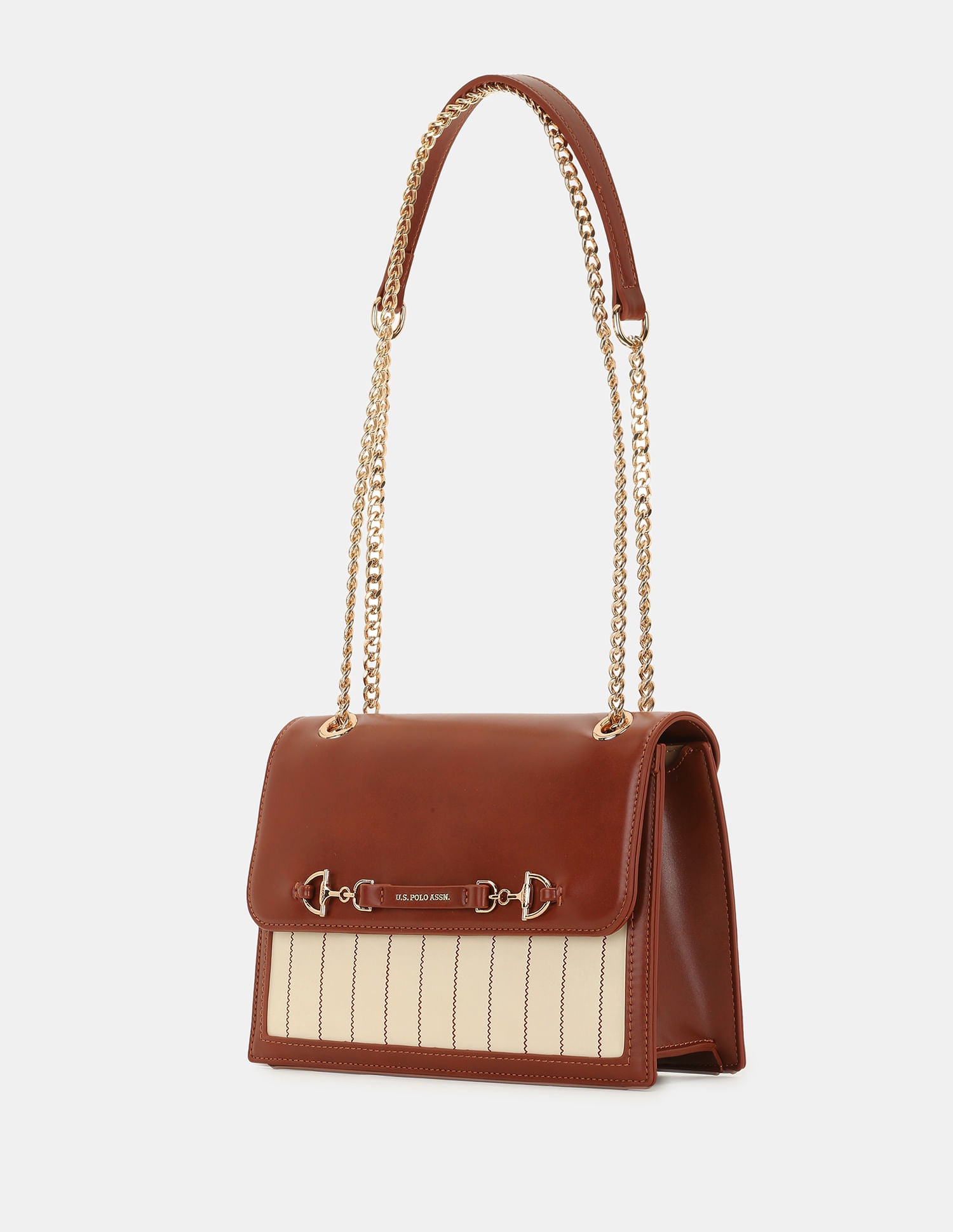 Women Babette Horsebit Compact Sling Bag Tan - U.S. POLO ASSN. | Large