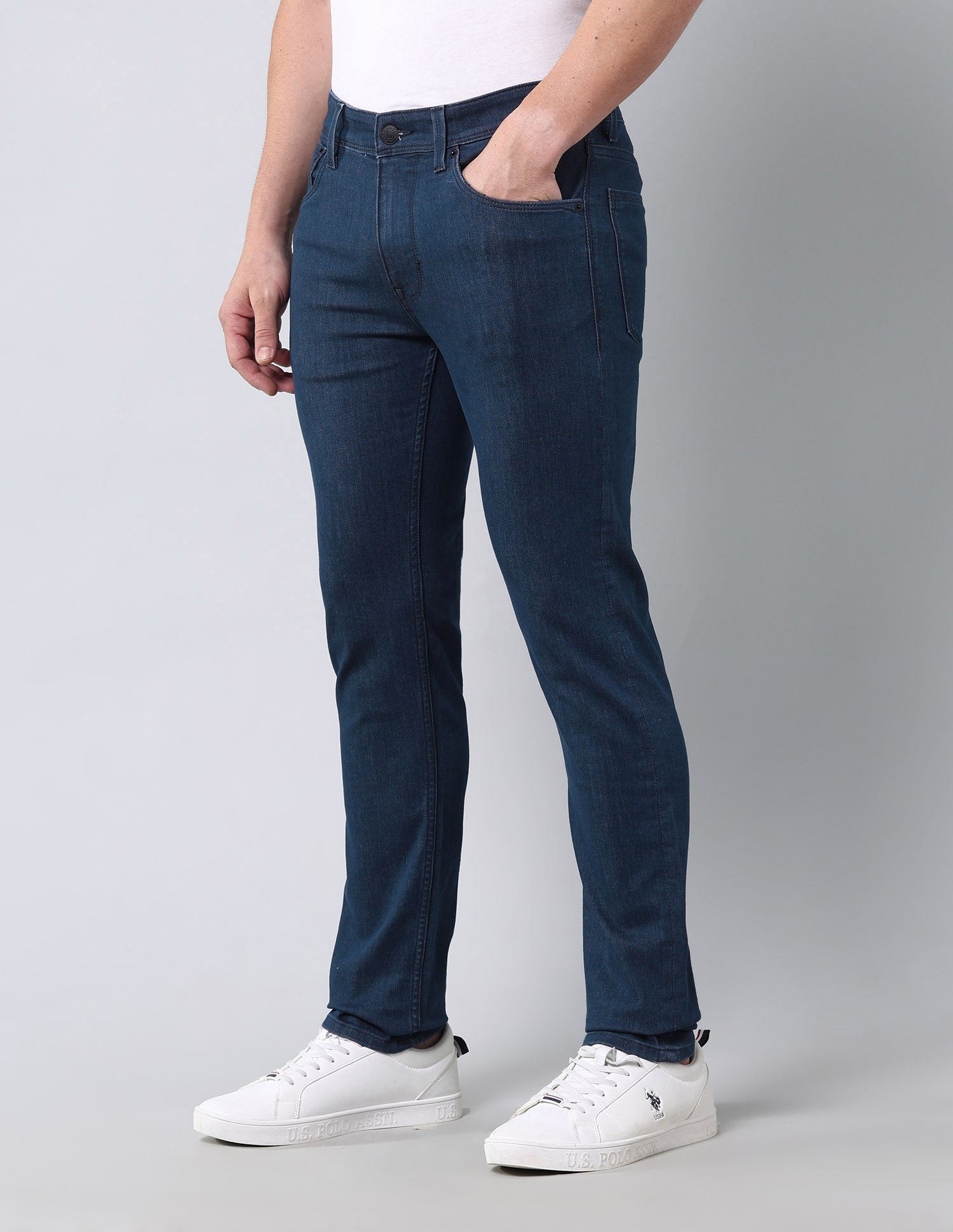 Regallo Skinny Fit Super Stretch Jeans Dark Wash - U.S. Polo Assn. India | Large