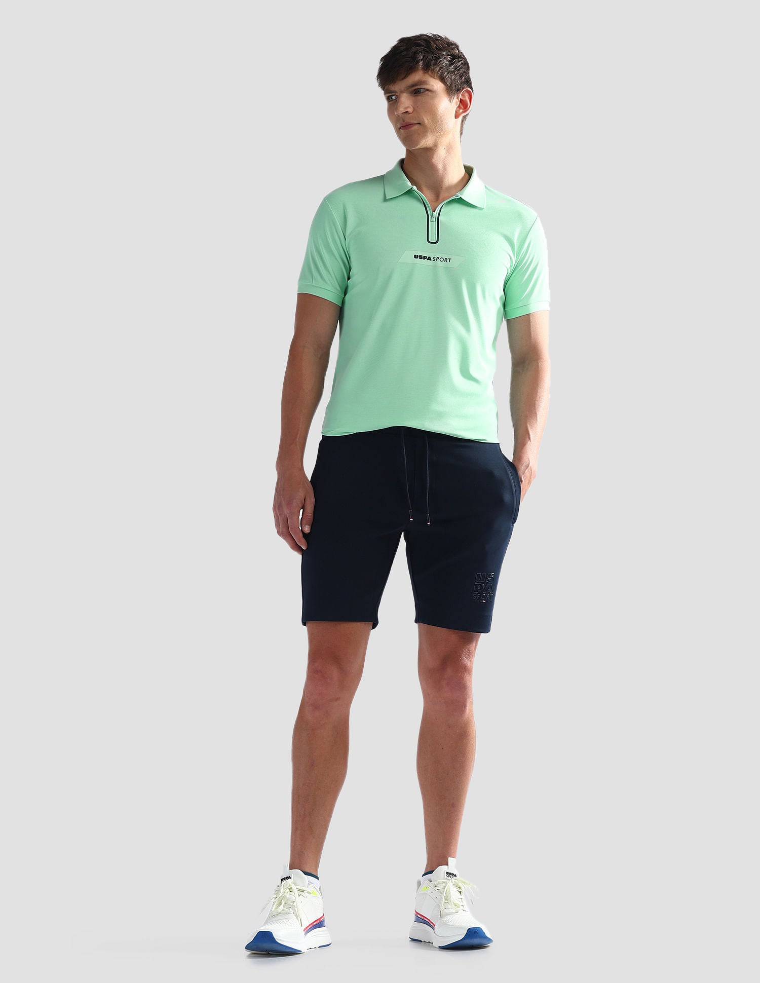 Honeycomb Knit Slim Fit Polo Shirt Mint - U.S. Polo Assn. India | Large