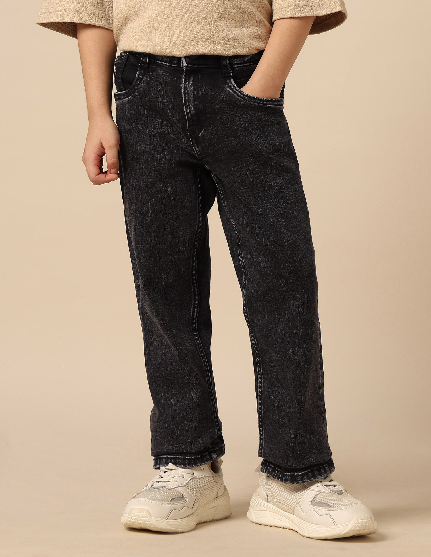 Boys Acid Wash Relaxed Fit Jeans Black - U.S. POLO ASSN. | Large