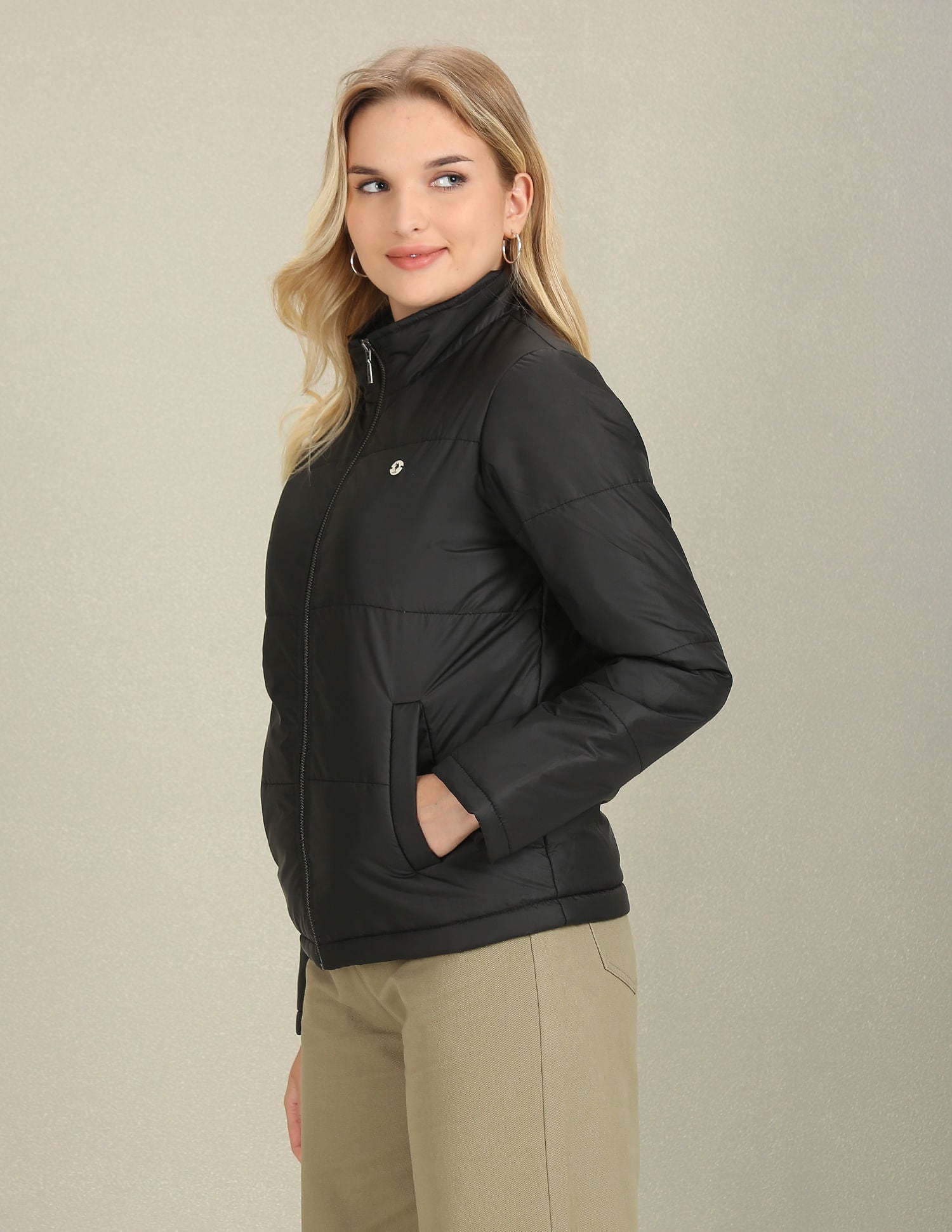 High Neck Puffer Jacket Black - U.S. Polo Assn. India | Large