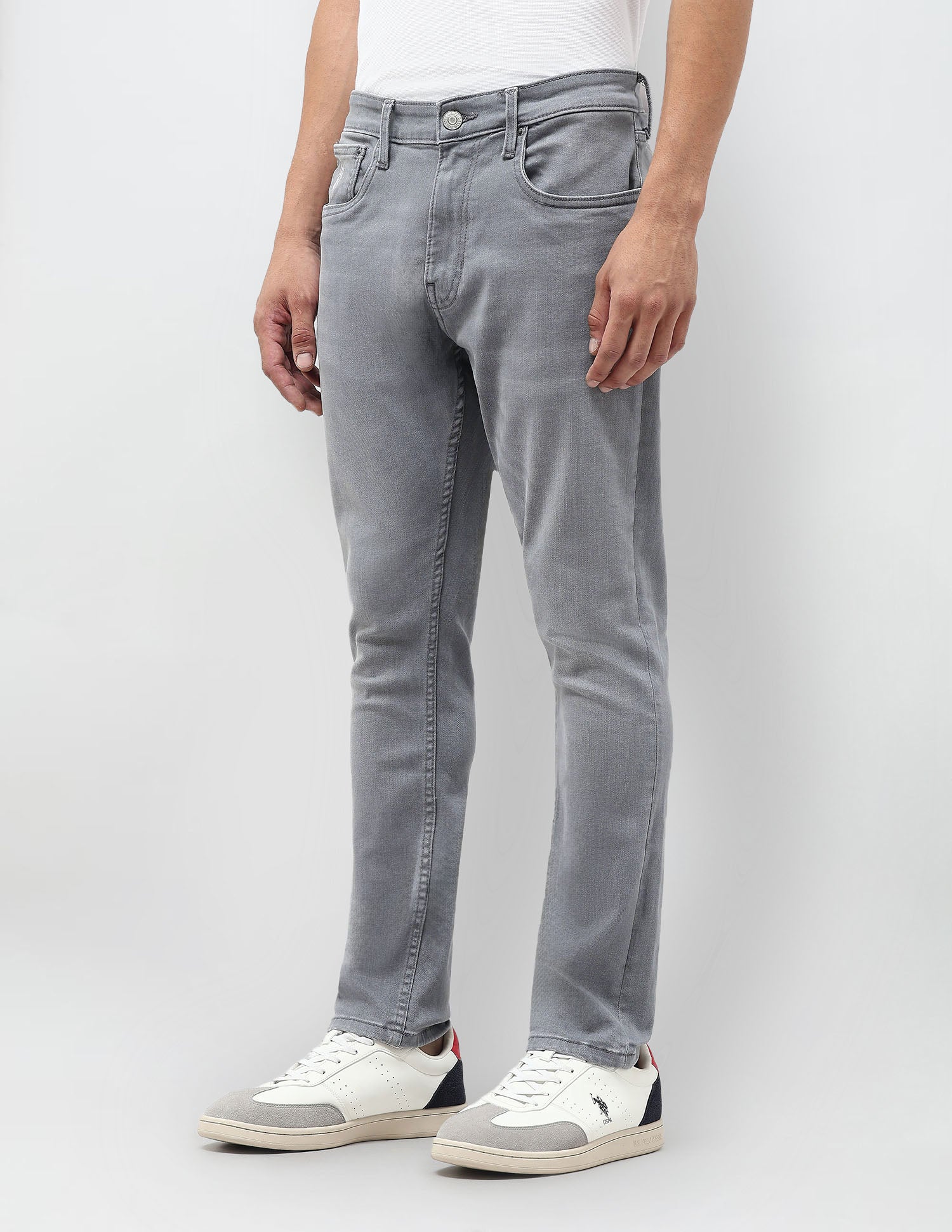 Henry Tapered Fit Grey Jeans Mid Grey Wash - U.S. POLO ASSN. | Large