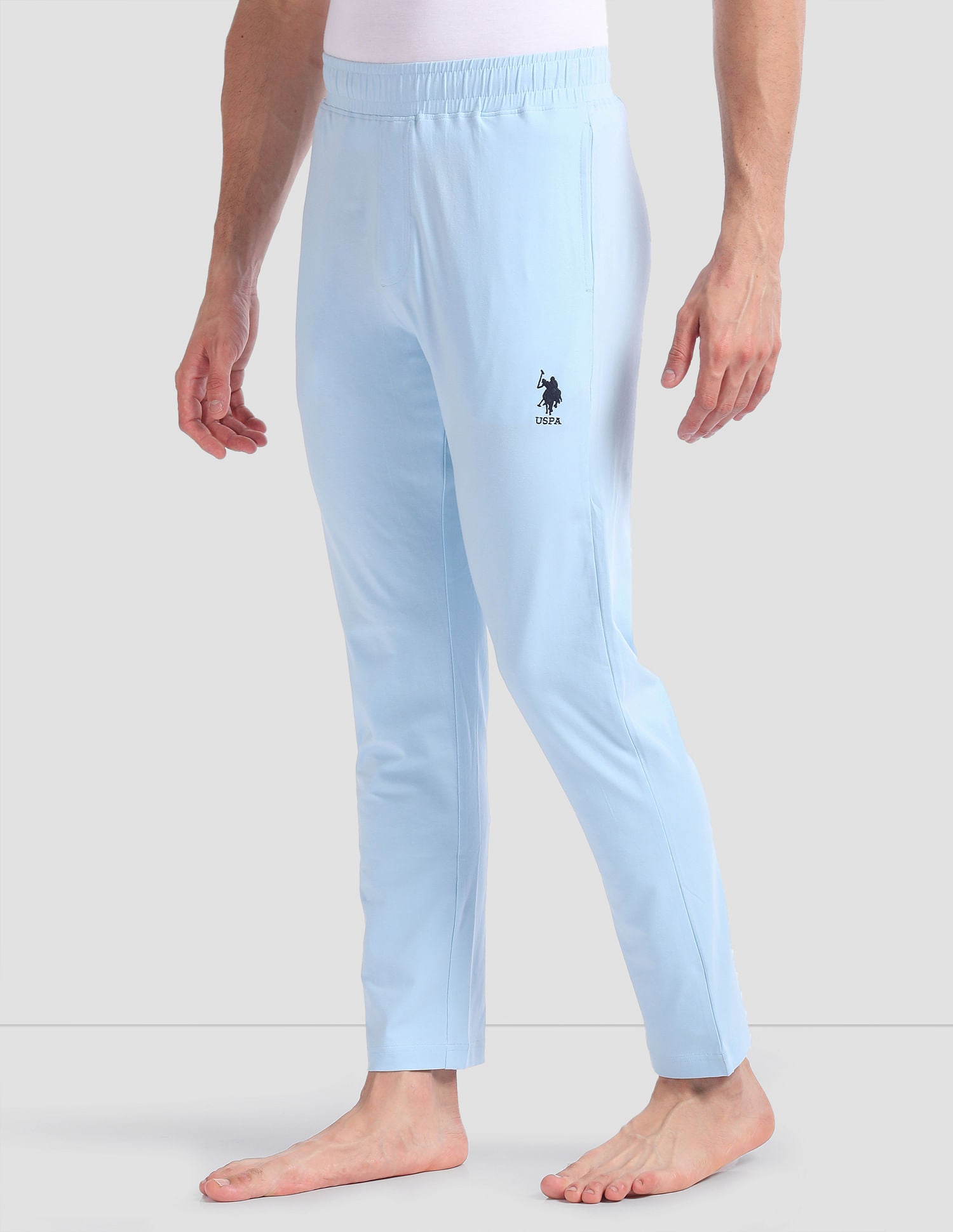 Cotton Stretch OELP1 Lounge Track Pants - Pack Of 1 Sky Blue - U.S. POLO ASSN. | Large