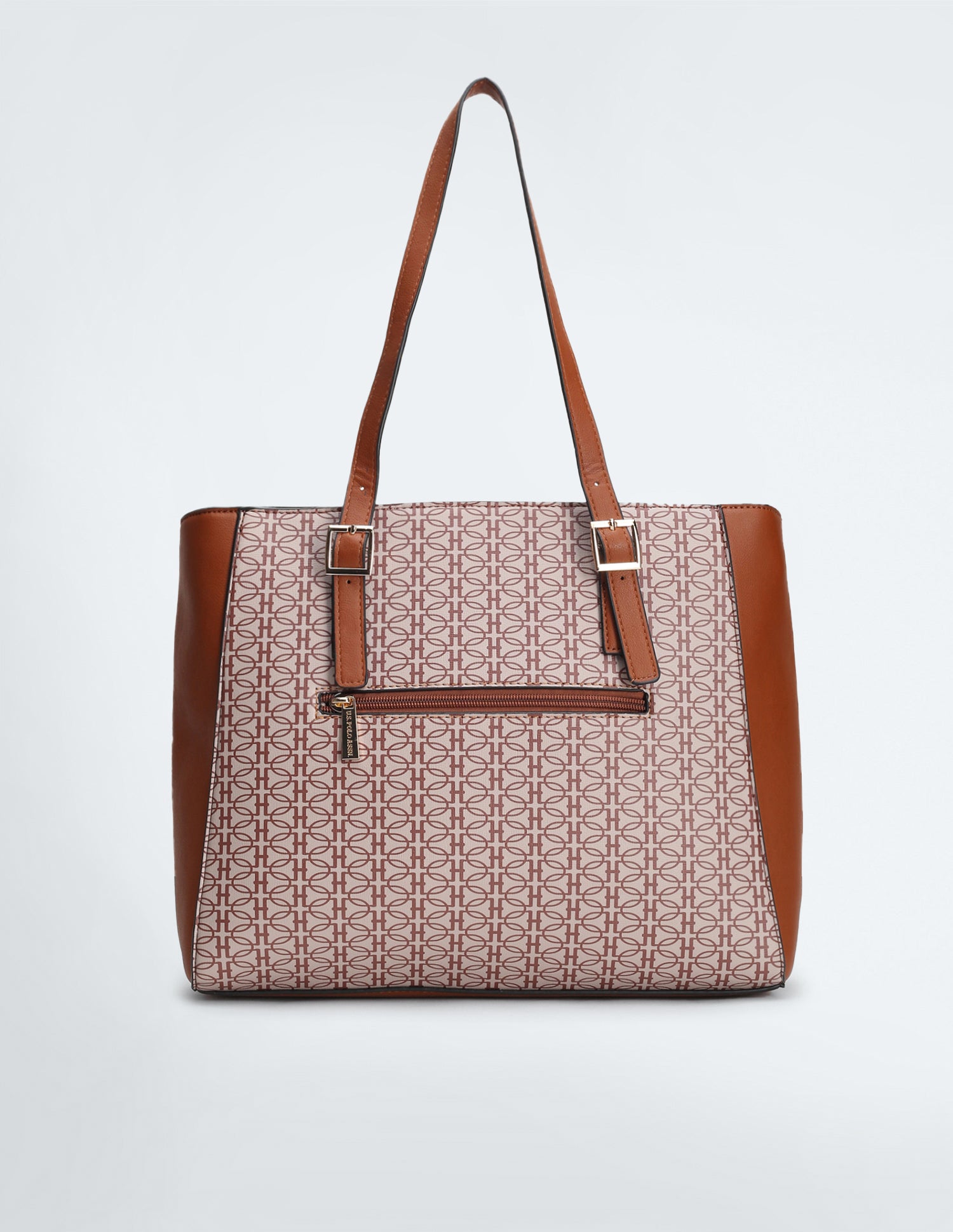 Panelled Monogram Handbag Beige - U.S. POLO ASSN. | Large