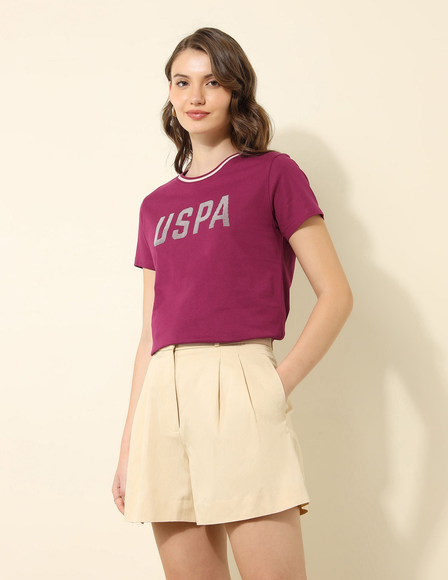 Regular Fit Brand Printed T-Shirt Wine - U.S. POLO ASSN. | Large