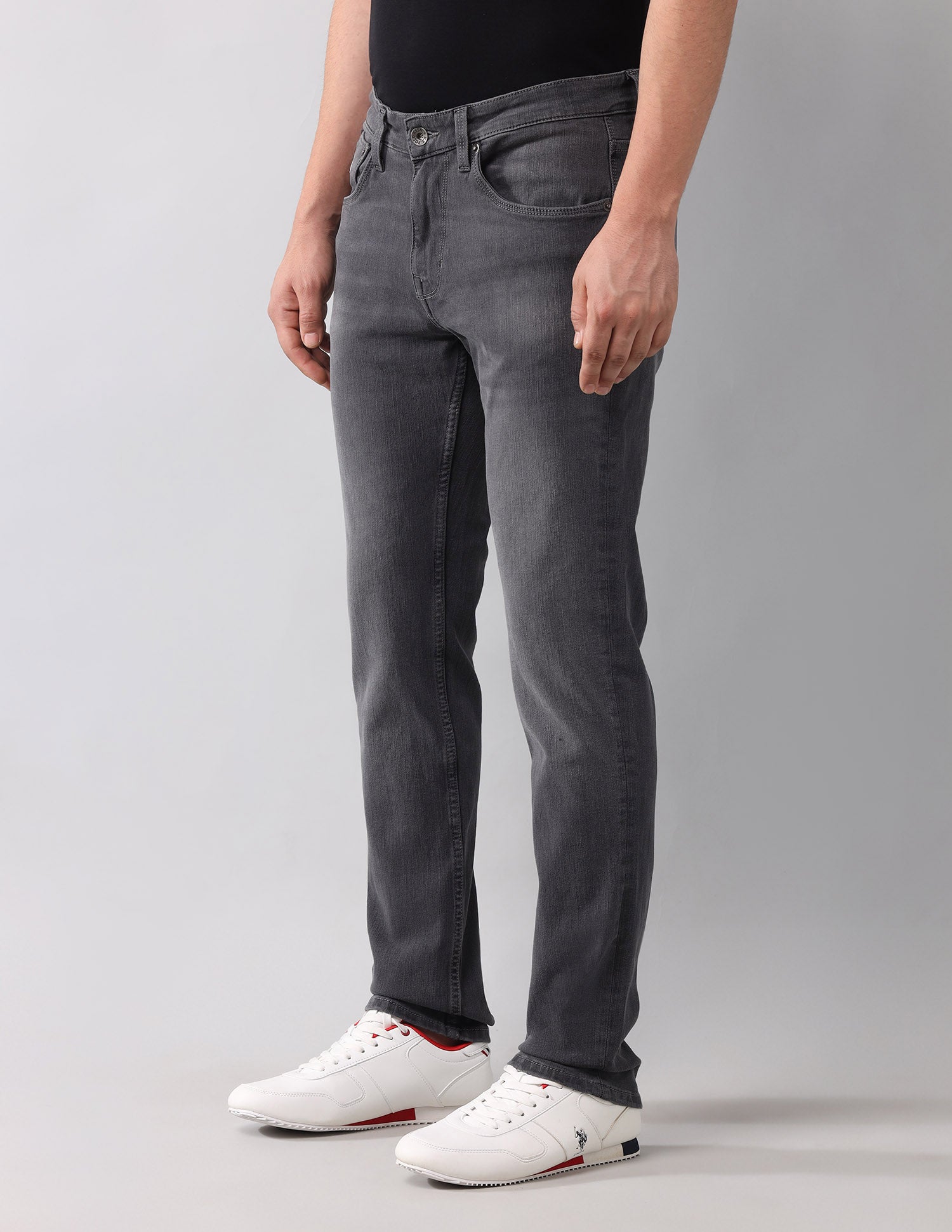 Brandon Slim Tapered Fit Authentic Bi Stretch Jeans Grey - U.S. Polo Assn. India | Large