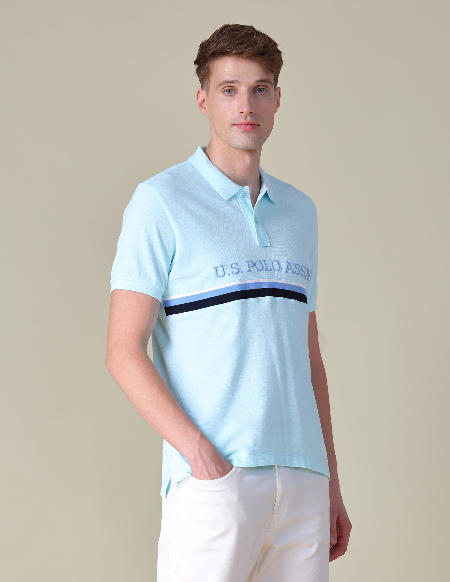 Brand Embroidered Regular Fit Polo Shirt Light Blue - U.S. POLO ASSN. | Large