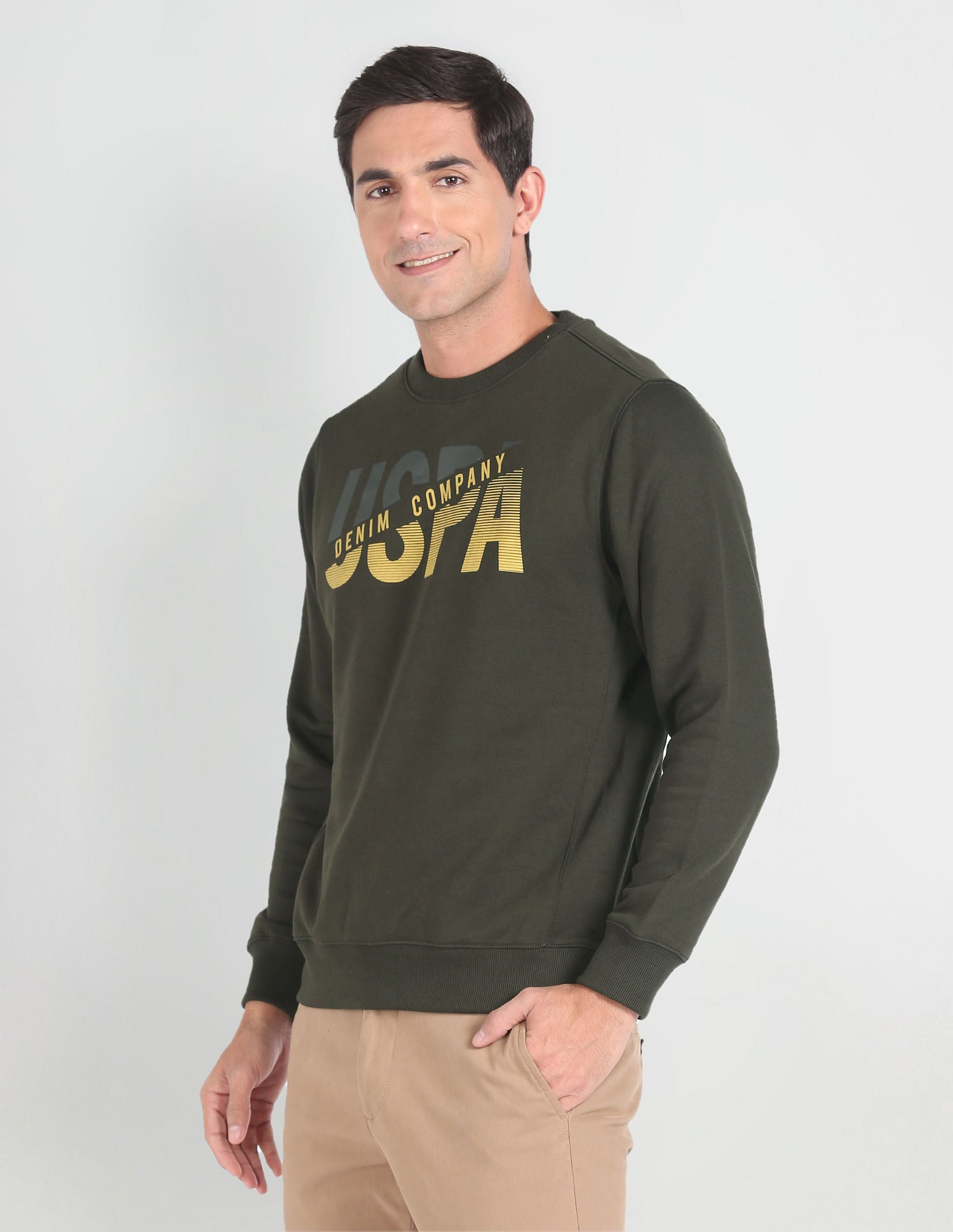 Brand Print Cotton Sweatshirt