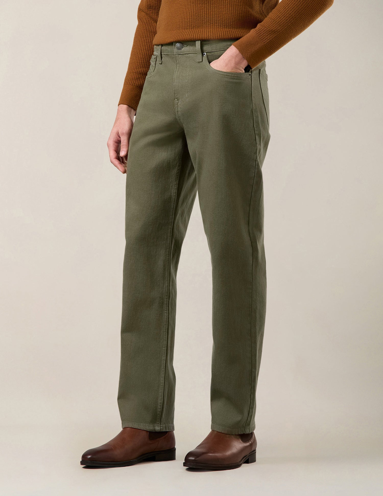 Shawn Relaxed Fit Green Jeans Olive - U.S. Polo Assn. India | Large