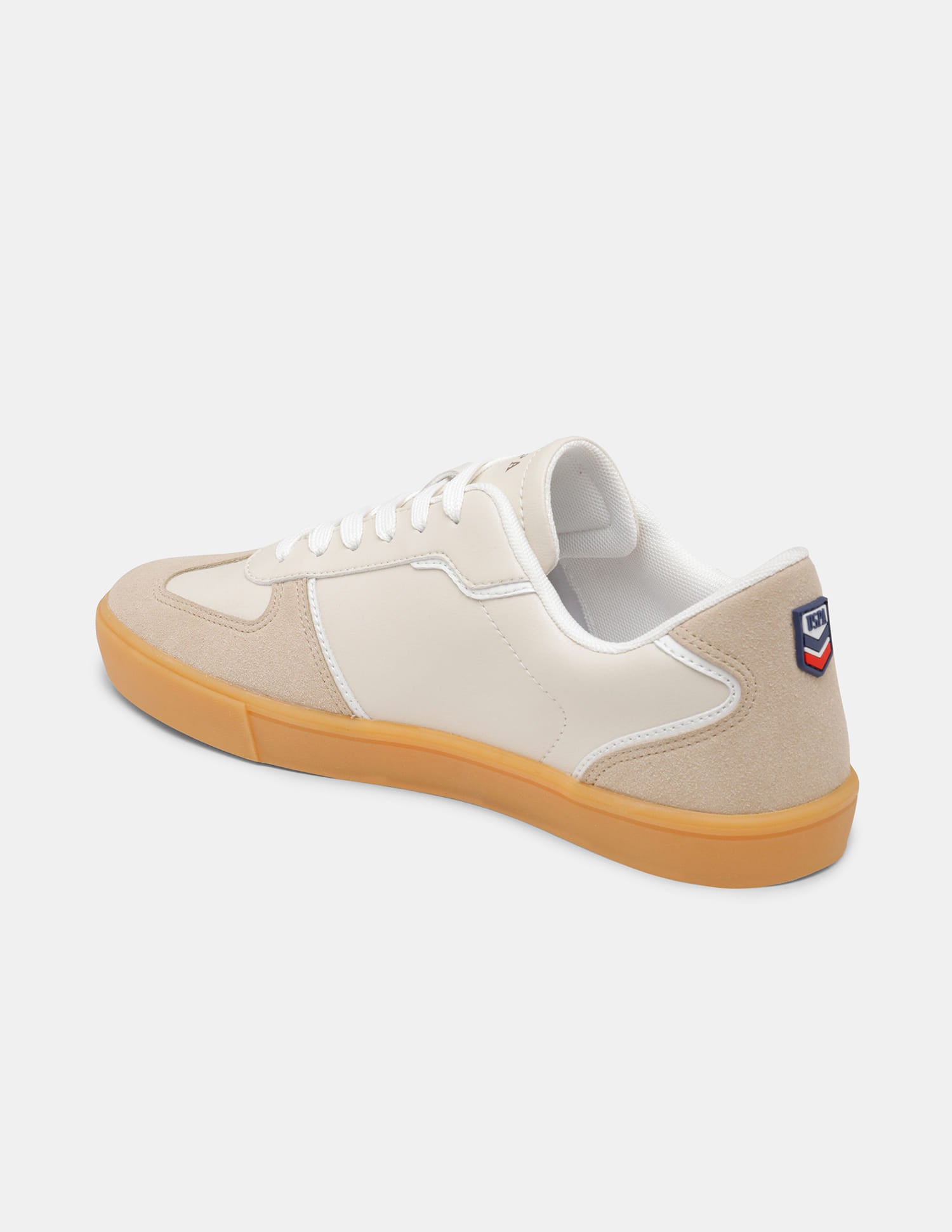 Men Colour Blocked Suede Oberon Sneakers Beige - U.S. Polo Assn. India | Large