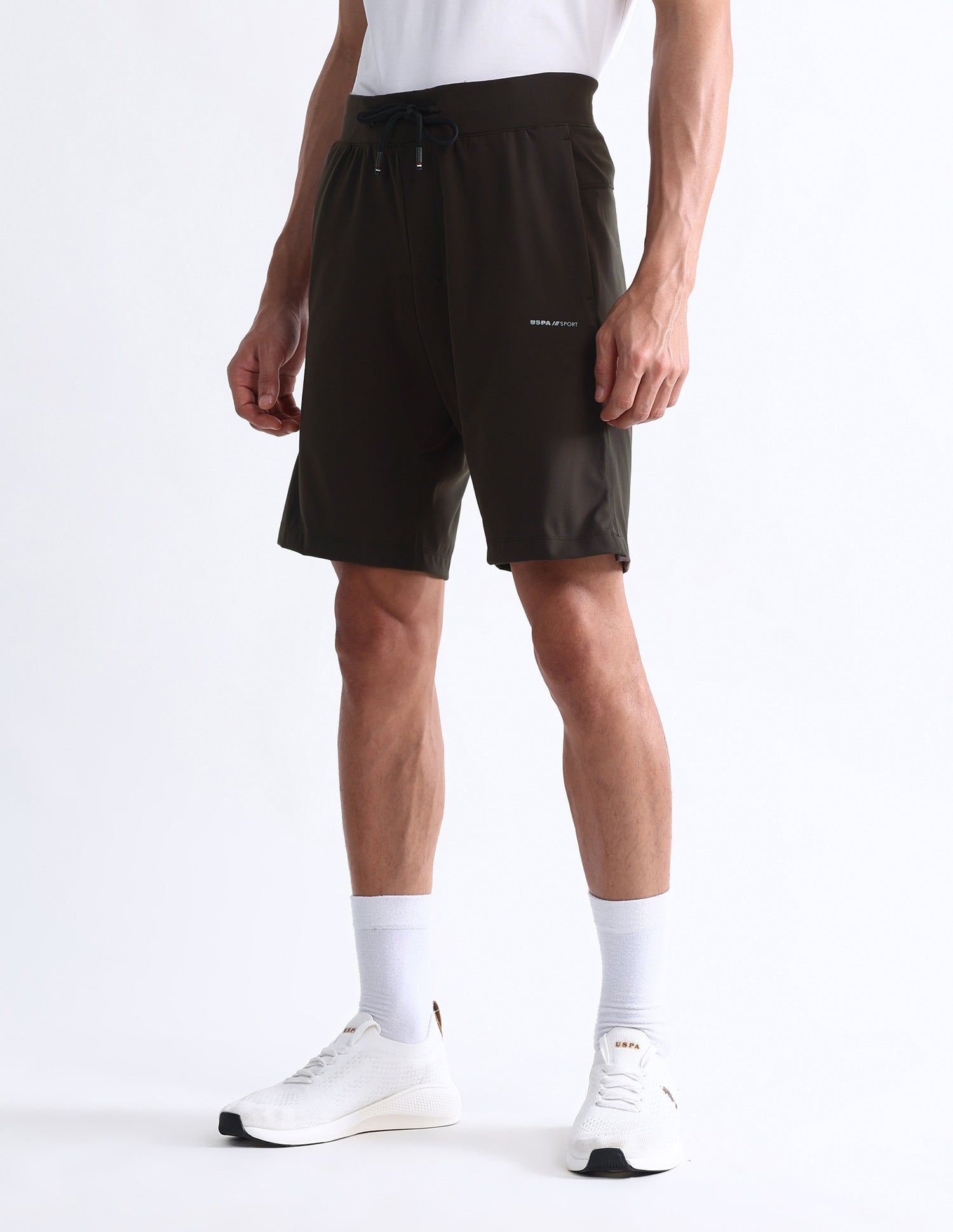 Slim Fit Solid Active Shorts Brown - U.S. Polo Assn. India | Large