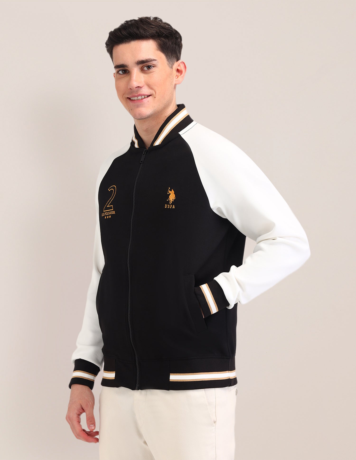 Colour Blocked Regular Fit Sweatshirt Black - U.S. POLO ASSN. | Large