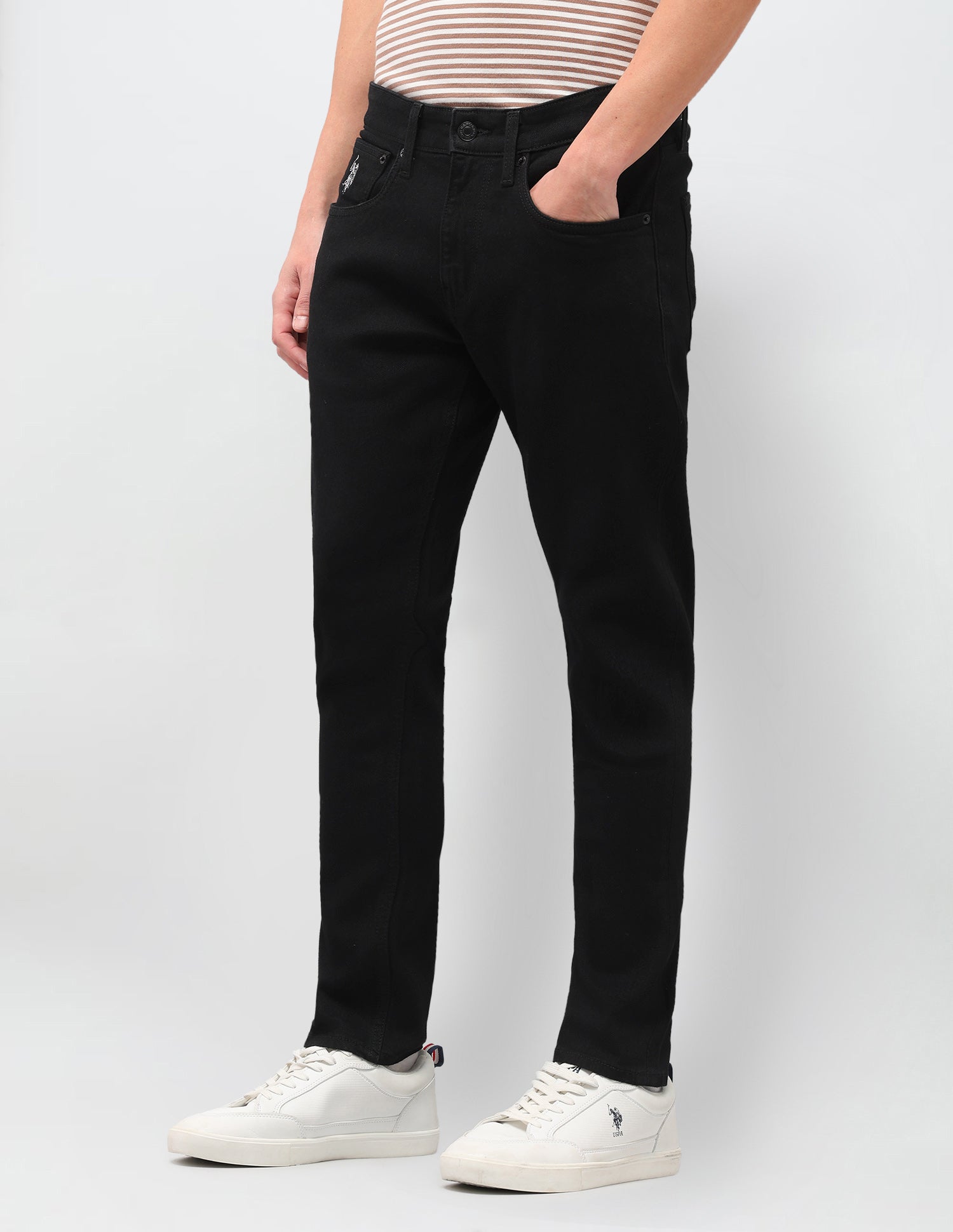 Henry Tapered Fit Black Jeans Black - U.S. Polo Assn. India | Large