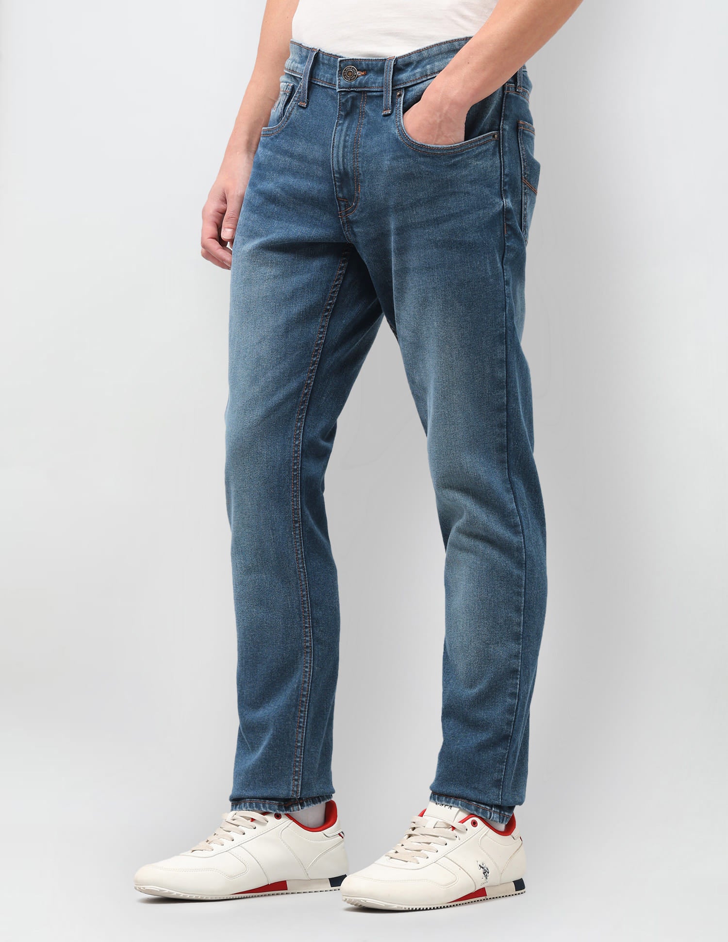 Solid Slim Fit Jeans Blue - U.S. Polo Assn. India | Large