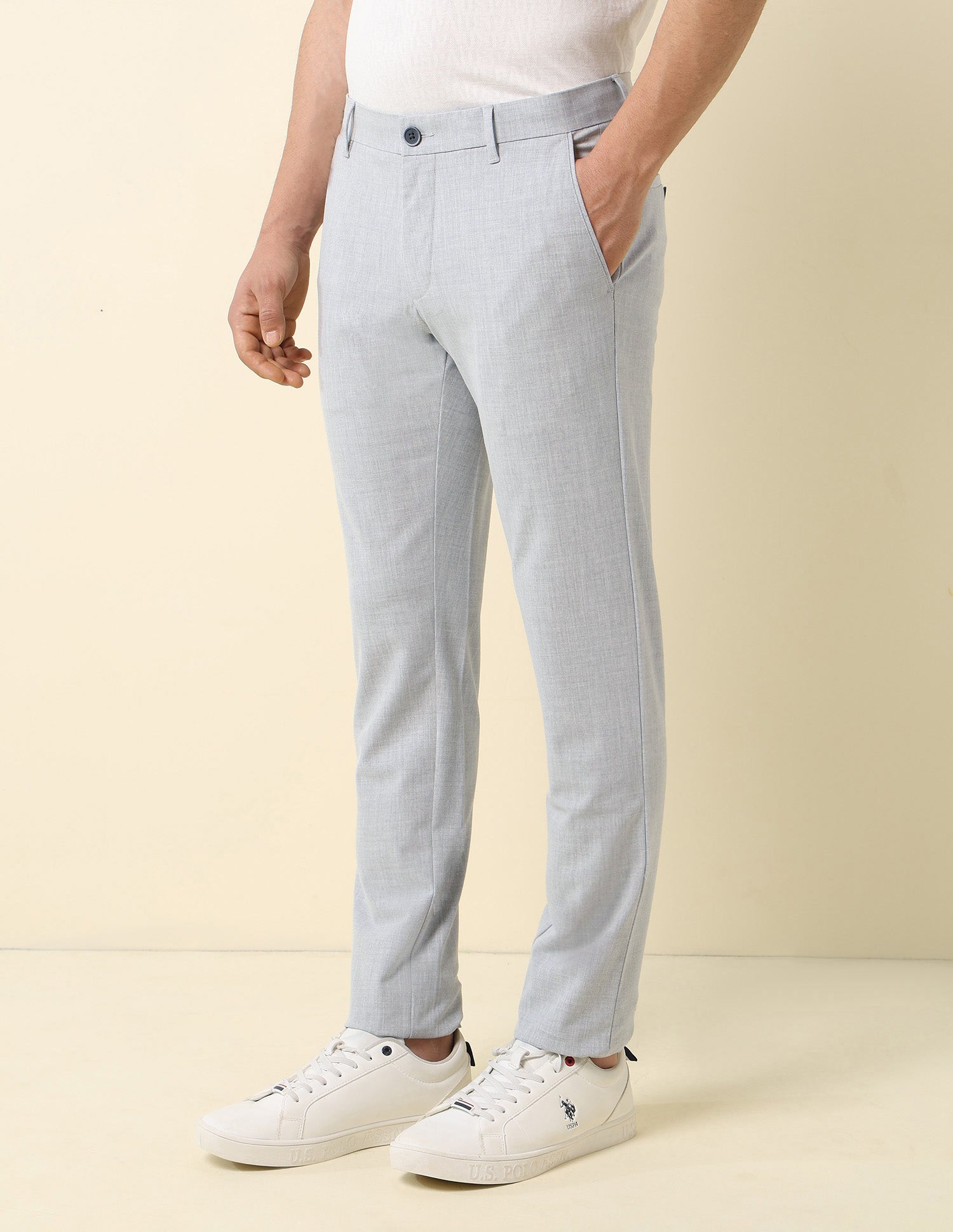 Bi Stretch Austin Slim Fit All Day Chinos Light Grey - U.S. POLO ASSN. | Large