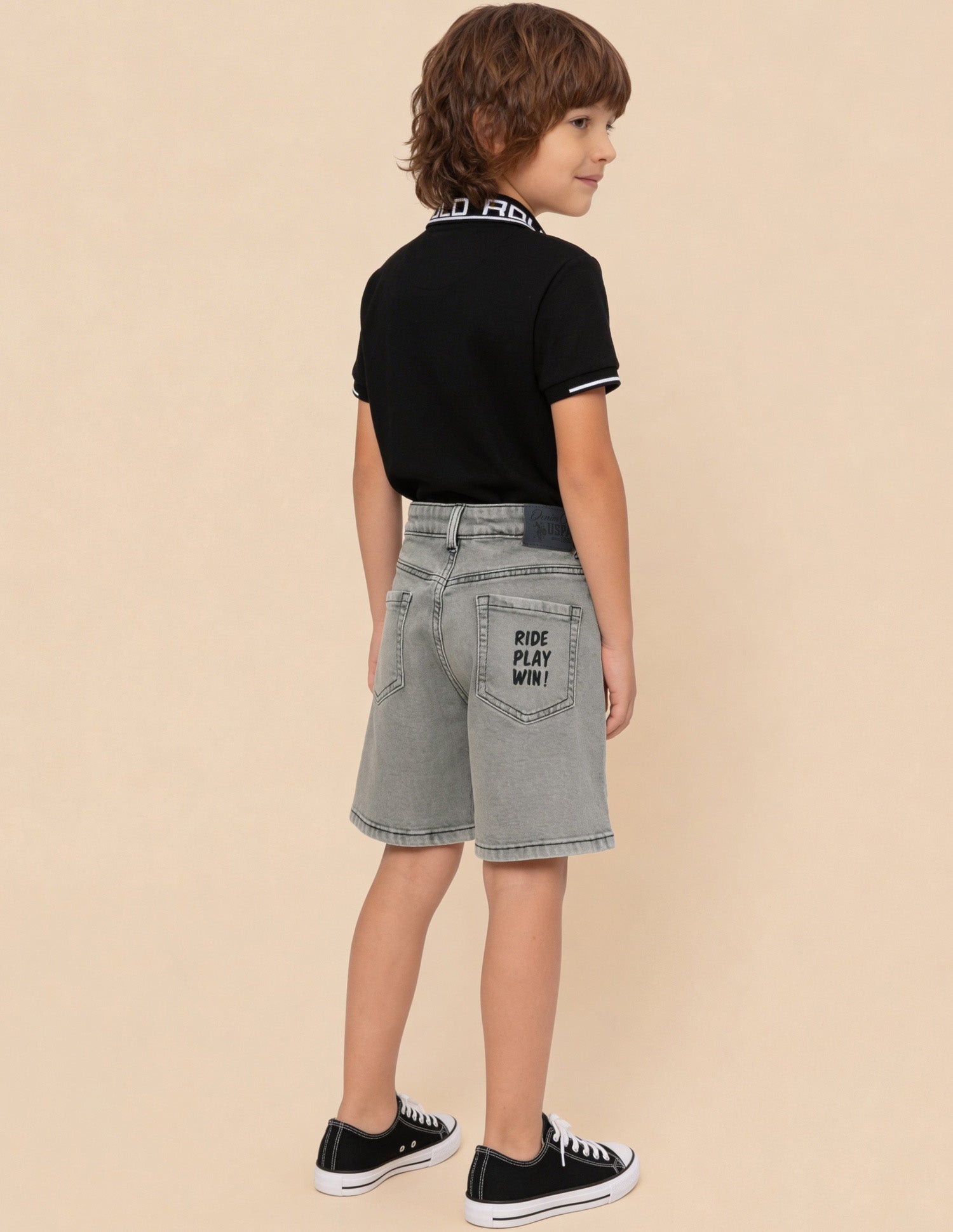 Mid Rise Denim Shorts Grey - U.S. Polo Assn. India | Large