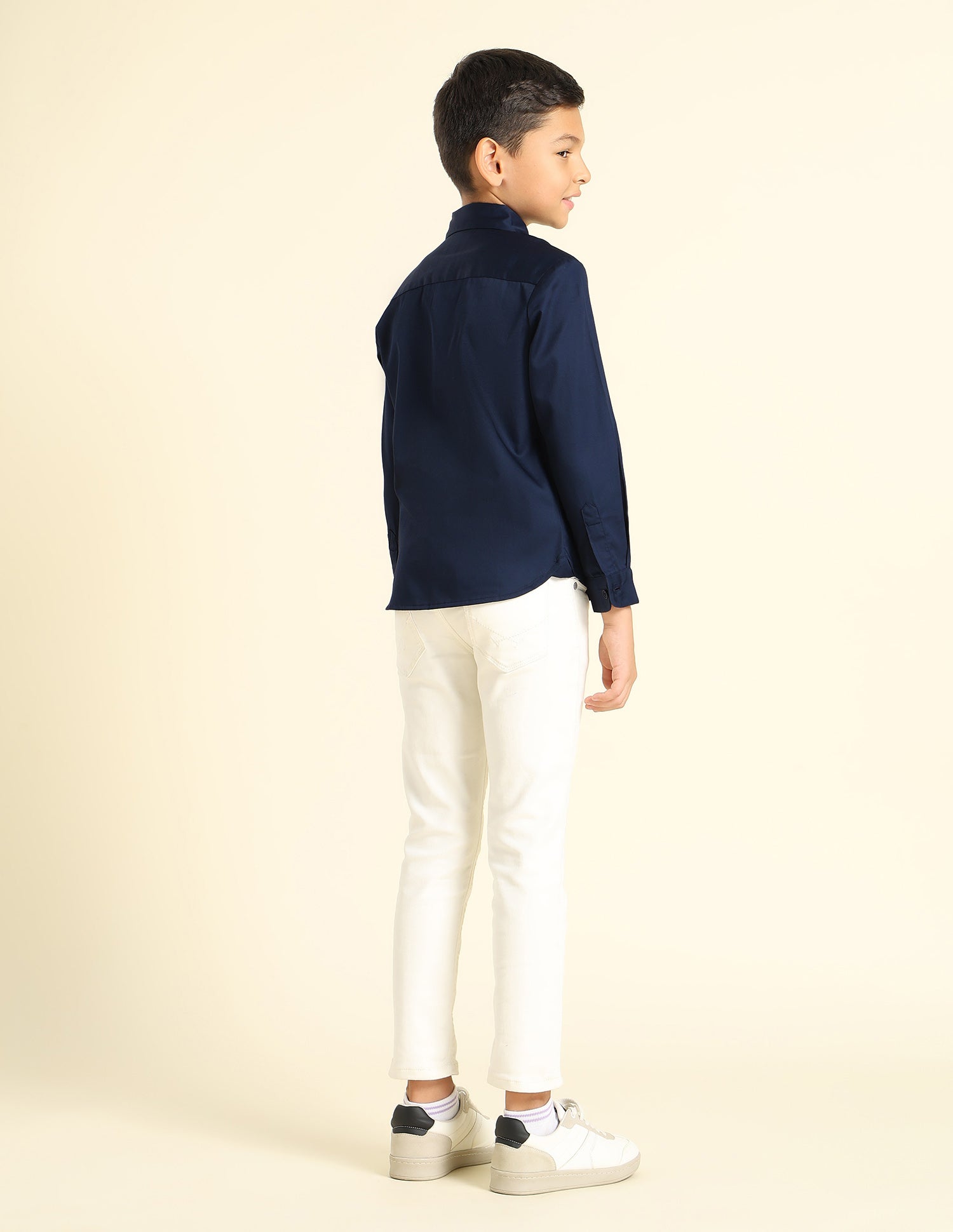 Boys Pure Cotton Satin Shirt Navy - U.S. POLO ASSN. | Large